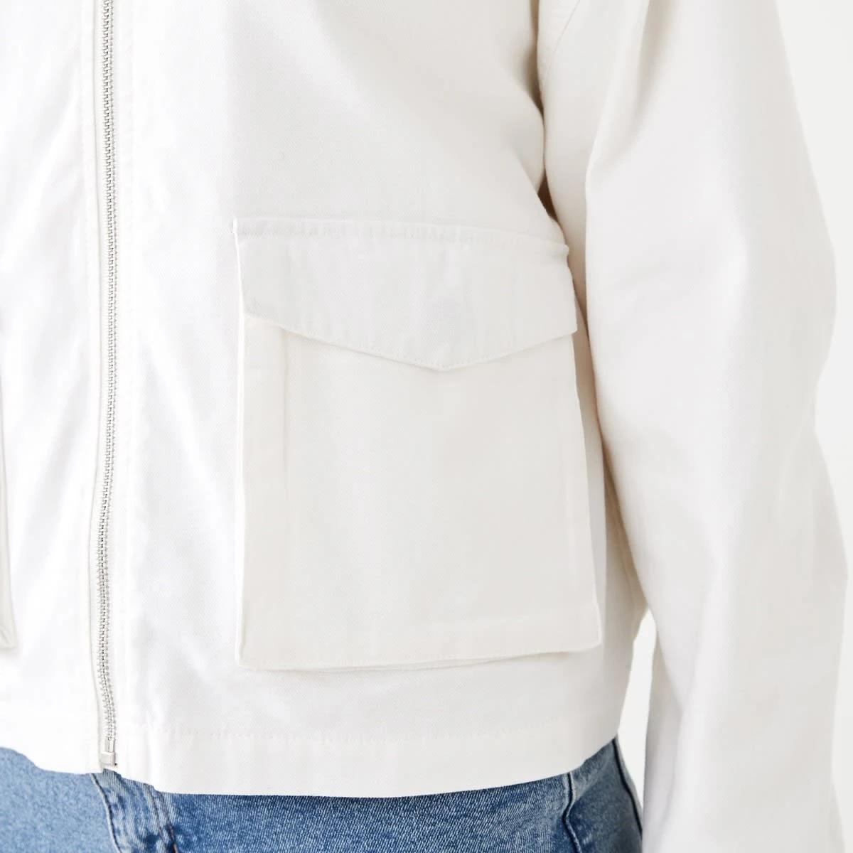 7 Cotton Blend Bomber Jacket SNOW WHITE, 7 of 7