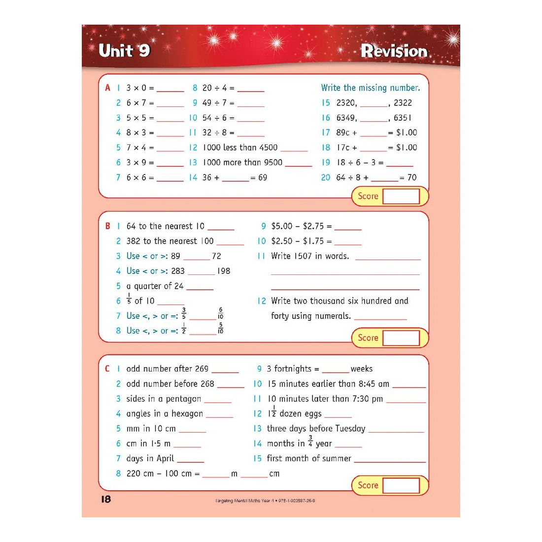 9 Targeting Mental Math Year 4 2022 Edition, 9 of 10