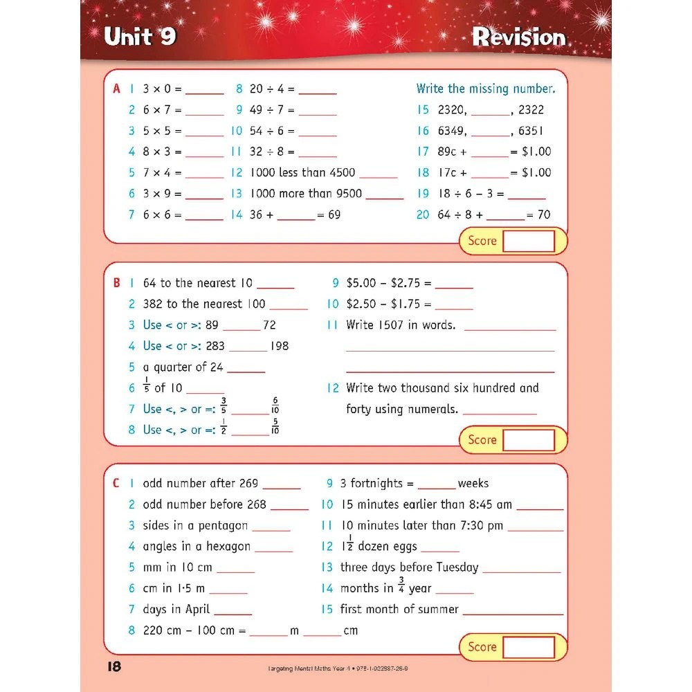 9 Targeting Mental Math Year 4 2022 Edition, 9 of 10