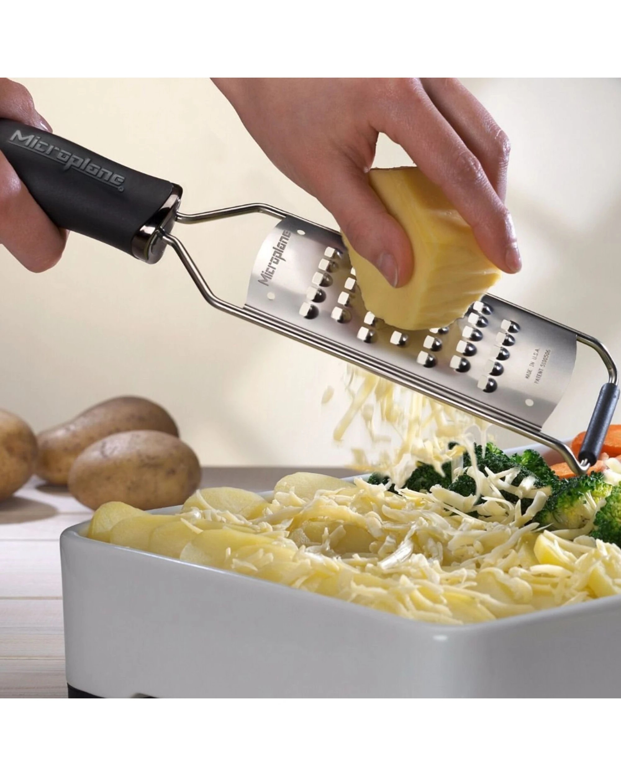 1 Microplane Stainless Steel Gourmet Extra Coarse Grater Clog-Resistant Blade - Silver, 1 of 4