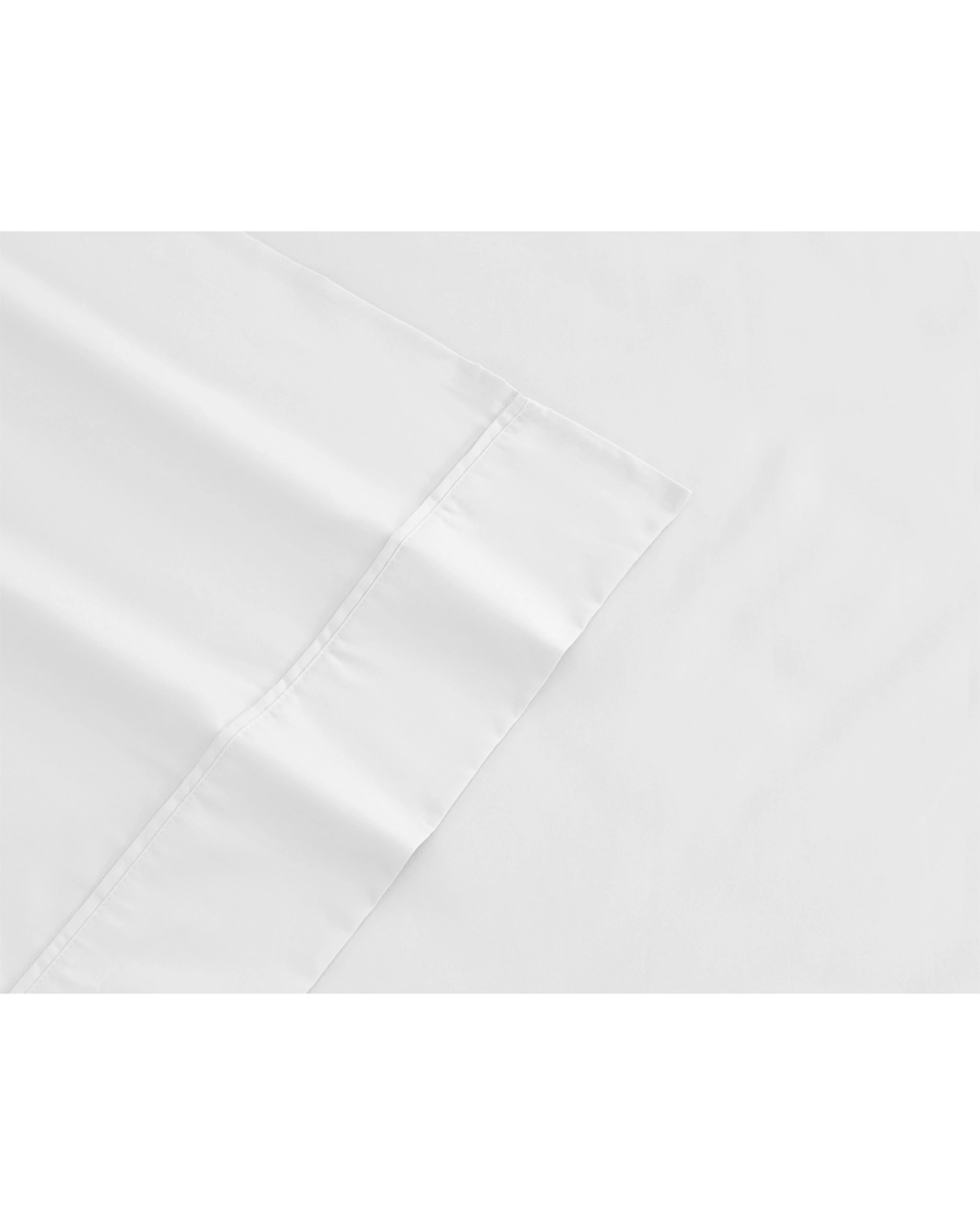 3 Algodon 500TC Organic Cotton Fitted Bedding Bed Sheet Set - King Bed - White, 3 of 5