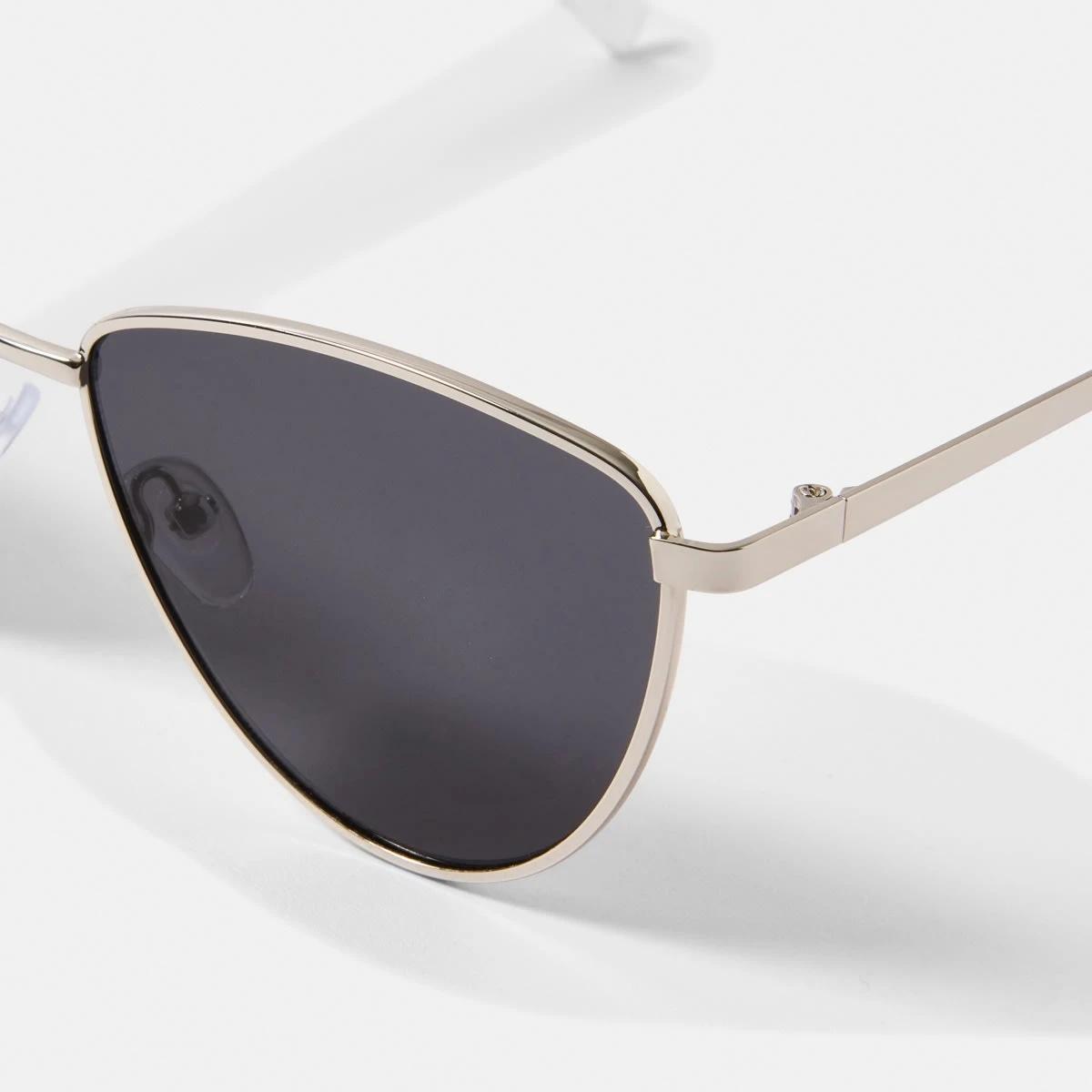 3 Womens Metal Cat Eye Sunglasses Silver, 3 of 6