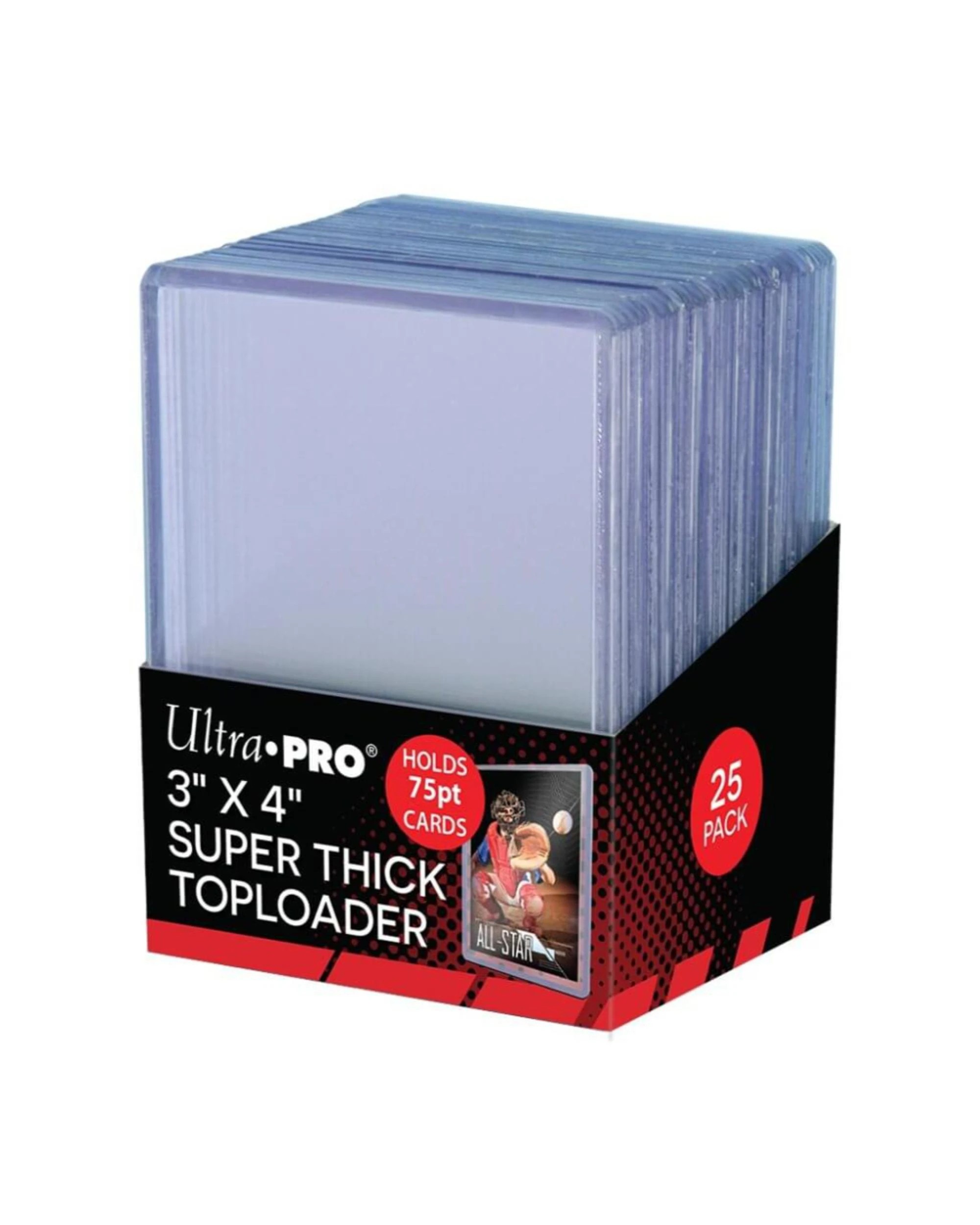 1 Ultra Pro 3 inch x 4 inch Super Thick Clear 75PT Toploader 25 Pack - Clear, 1 of 1