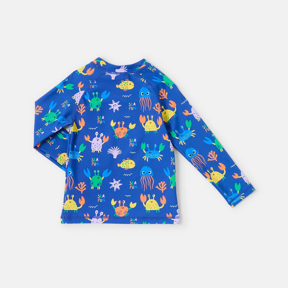 9 Printed Long Sleeve Rash Vest Naut Crab, 9 of 9