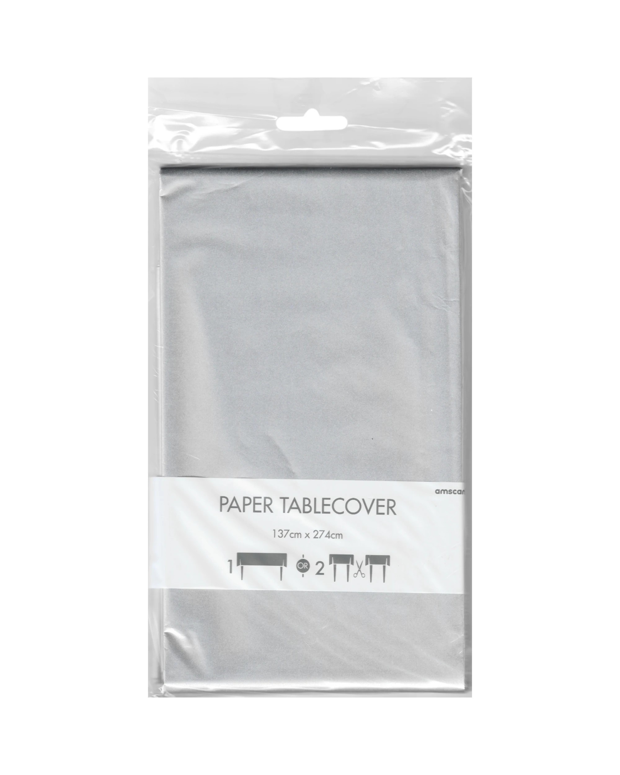 3 Amscan Inc. Rectangle Paper Tablecloth - Silver, 3 of 4