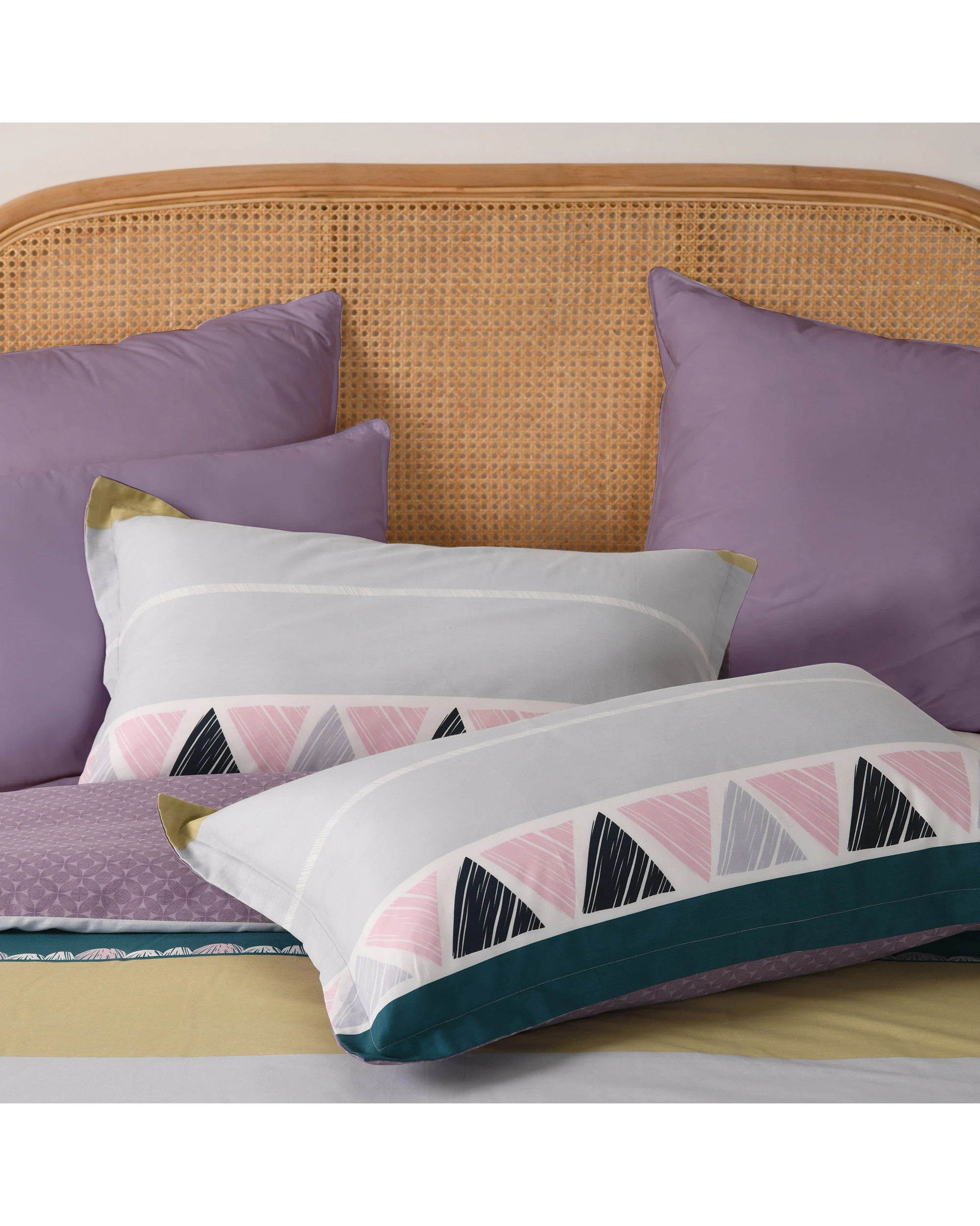 5 Dreamaker Maddison 100% Cotton Reversible Quilt Cover Set - Single Bed - Lilac, 5 of 8