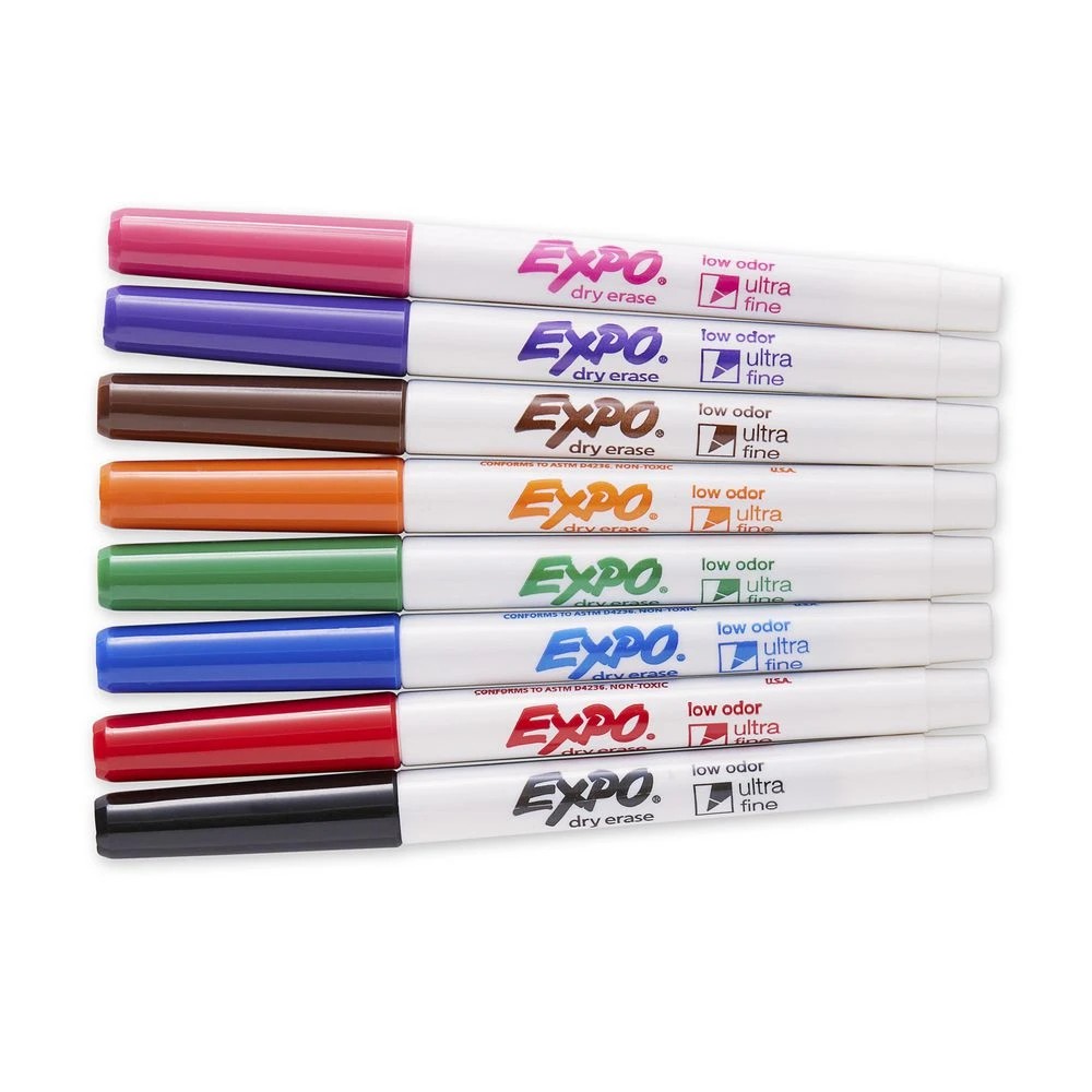 2 Expo Whiteboard Markers Ultra Fine Assorted 8 Pack, 2 of 8