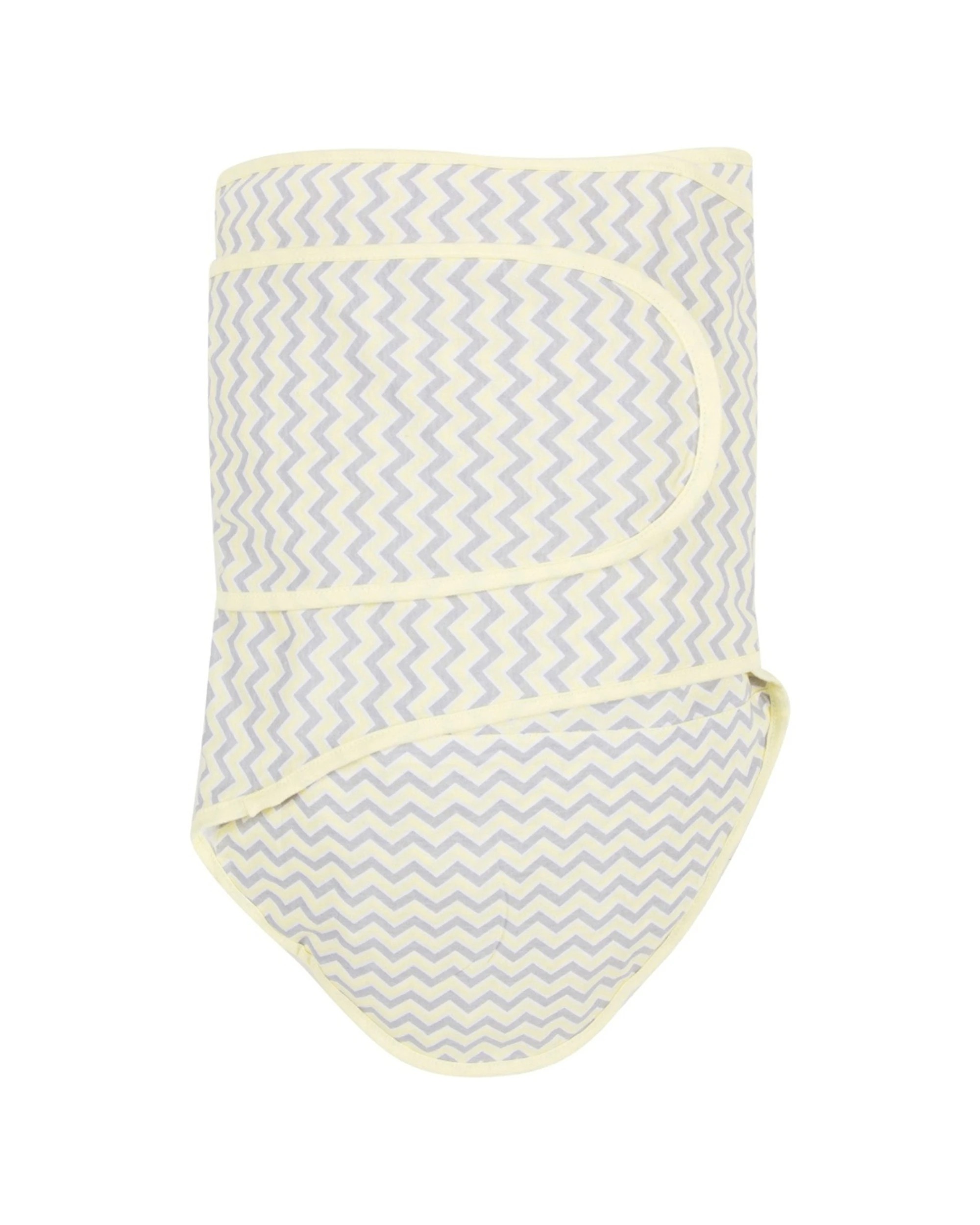 1 Miracle Blanket Baby Swaddle Wrap Blanket Soft Secure Design Chevron - Yellow, 1 of 1