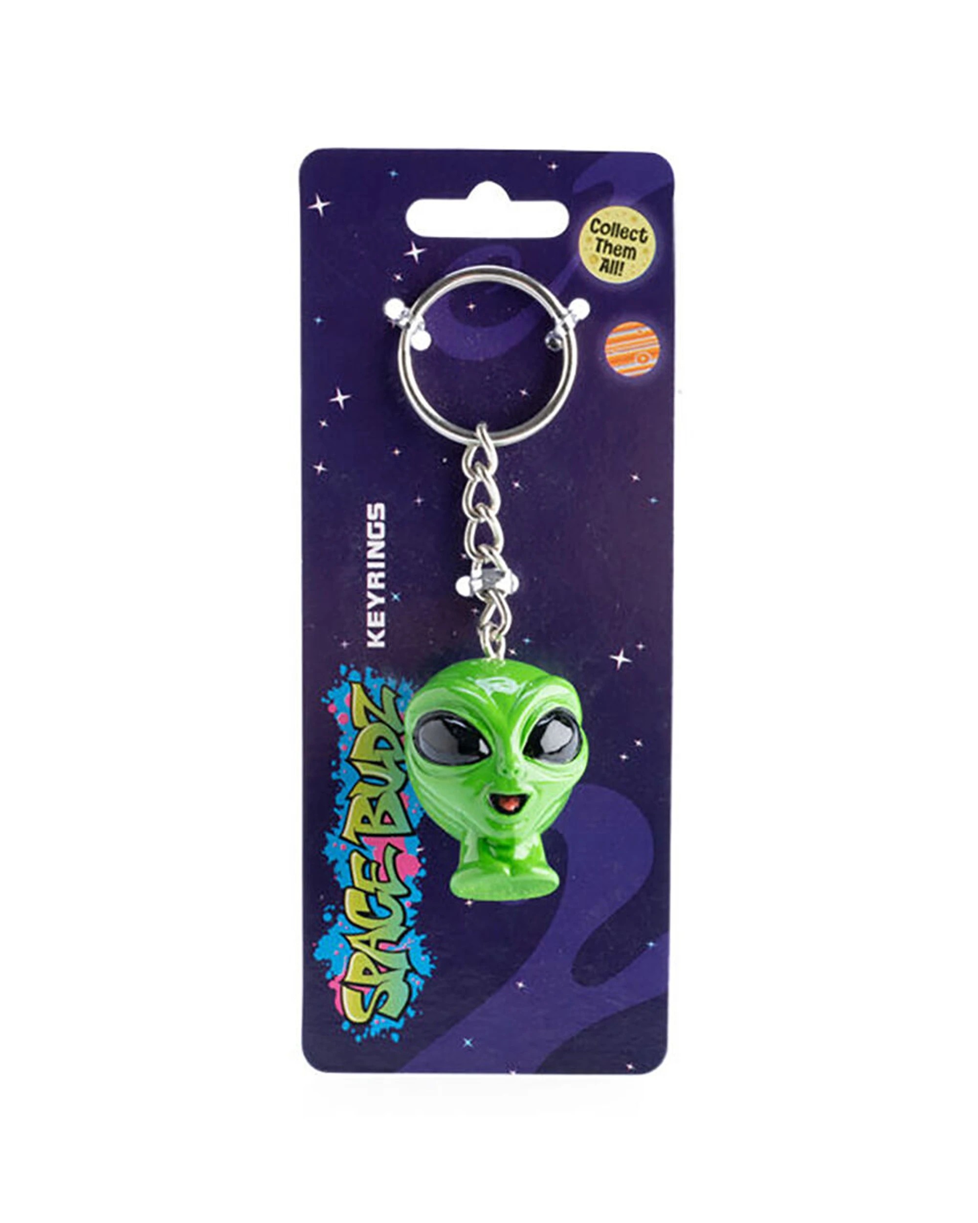3 Alien 6PK Keychain Alien Mini Toy Bag Charm 4x4cm - One Size - Green, 3 of 3