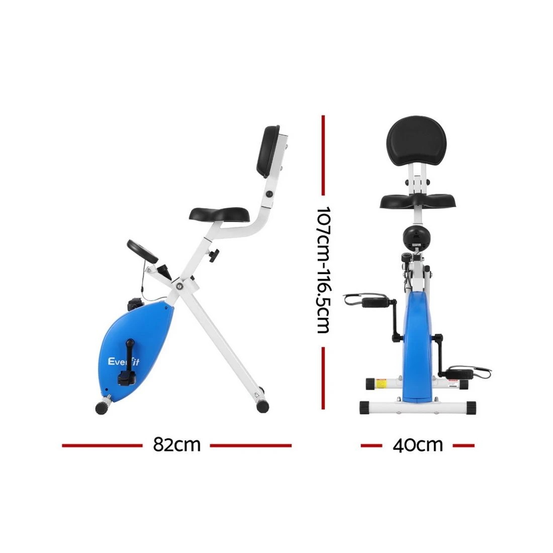 2 Everfit Under Desk Exercise Bike Magnetic Resistance X-bike Workouts 100kg Capacity - Multi, 2 of 7