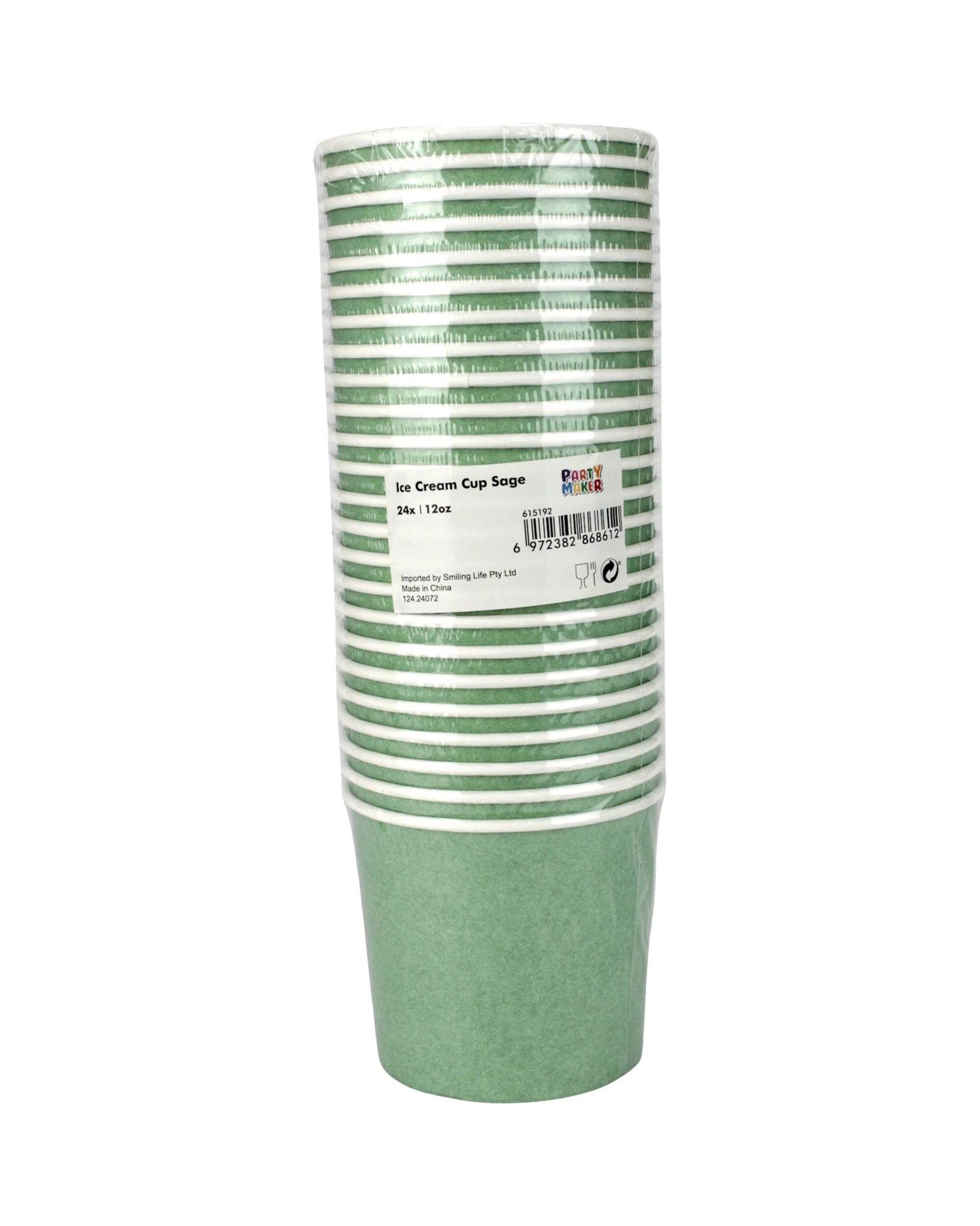 3 Party Maker Sage Ice Cream Cups 354ml Pack of 24 - Green, 3 of 3
