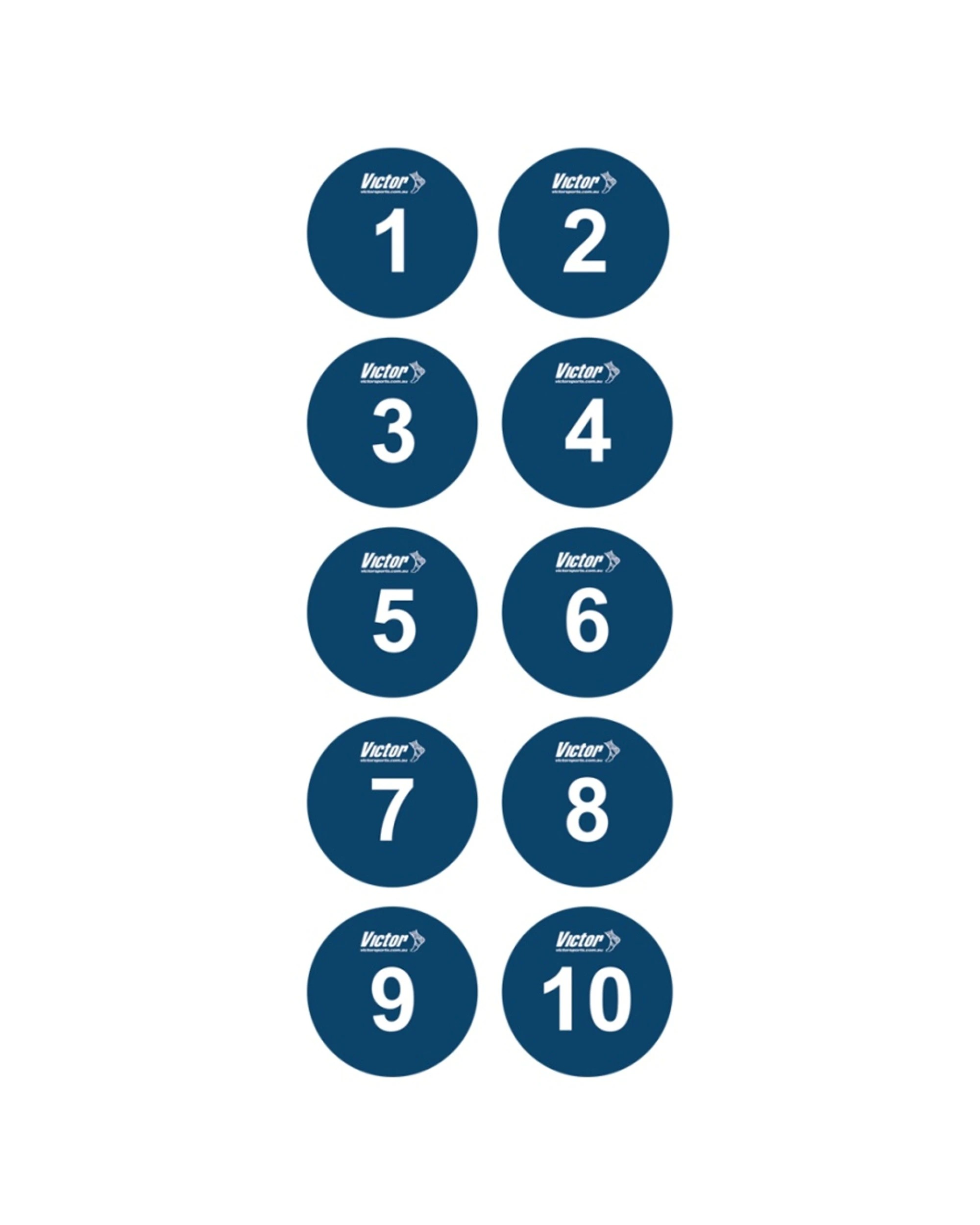 1 Victor Sports 10pc Numbered 1-10 Floor Marker Disc Set 24cm - Blue, 1 of 1