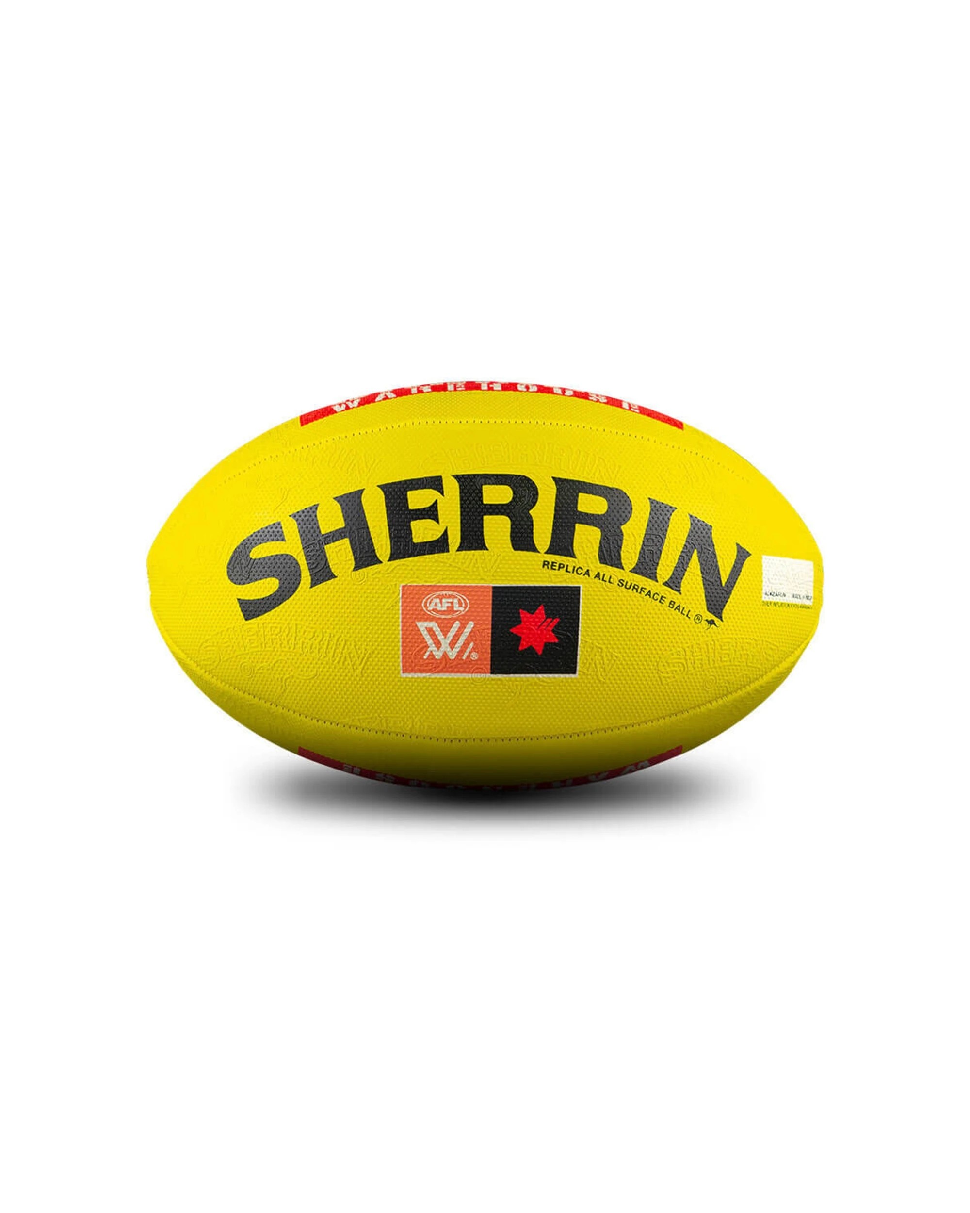 5 Sherrin AFLW Replica All Surface Football 2PK Synthetic Rubber Great Grip - Yellow, 5 of 5