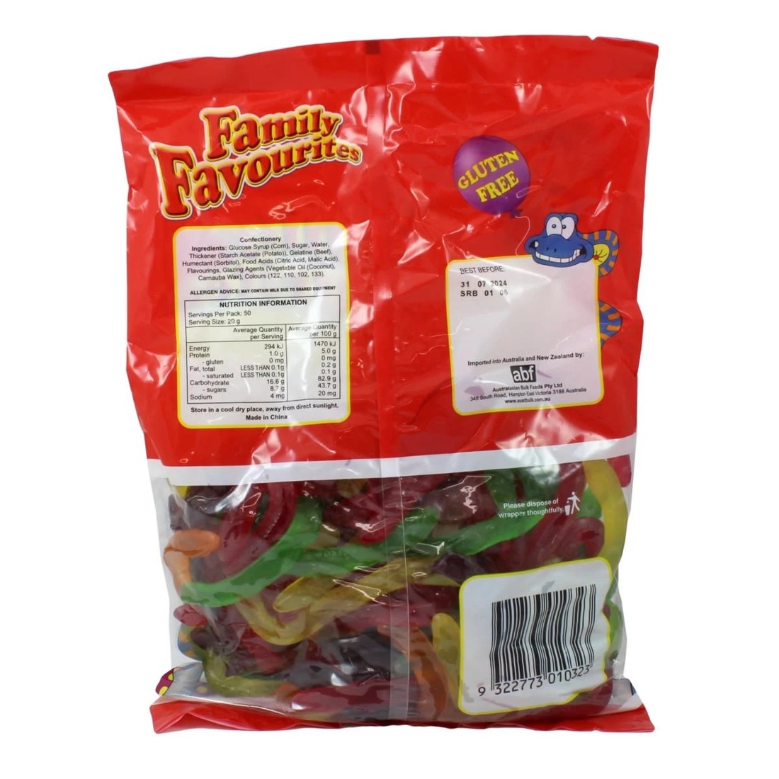 2 Family Favourites Snake Lollies 1kg, 2 of 2