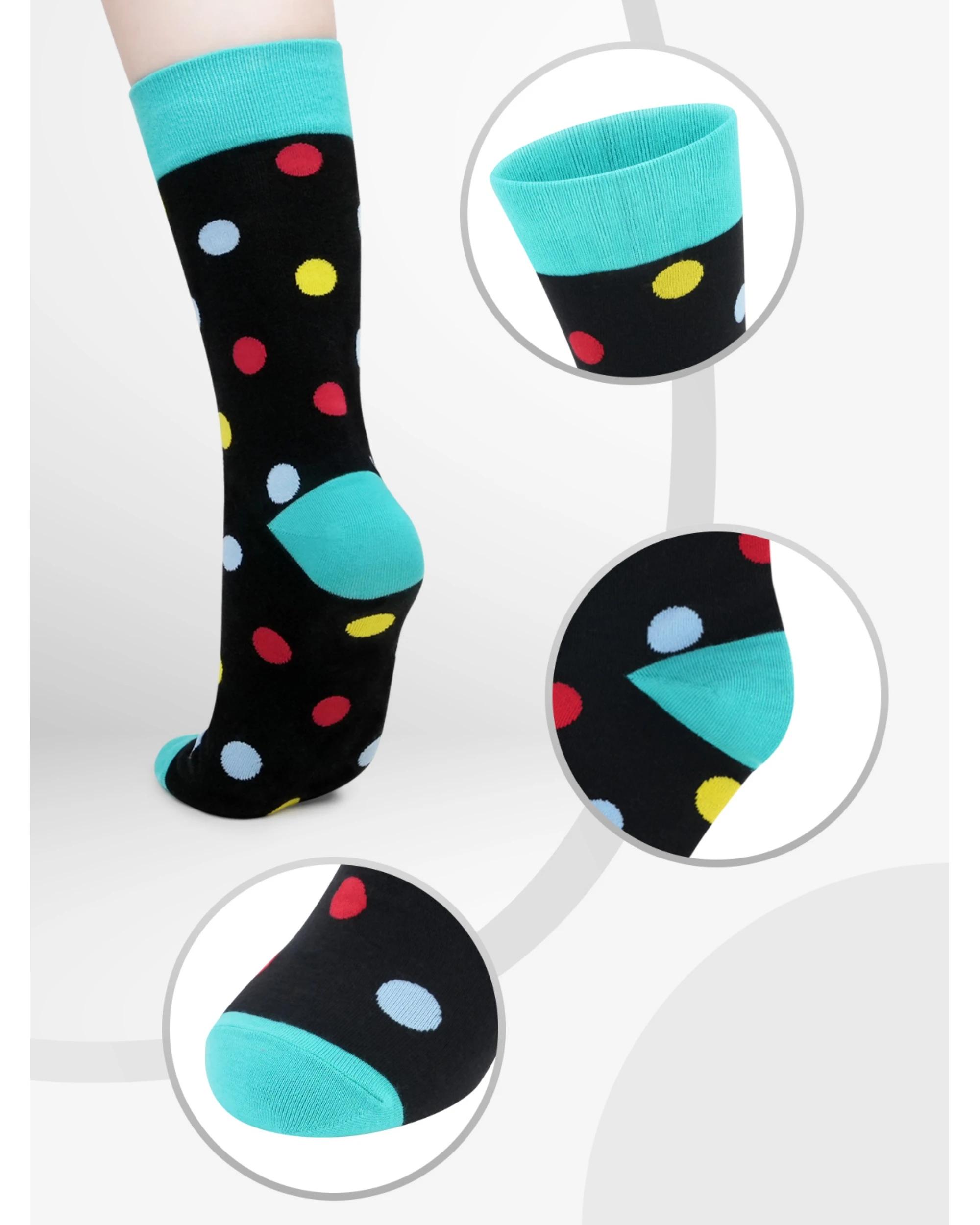2 Advwin Medium Geometric Series 3-Pair Unisex Brightly Colored Fun Socks GEOMETRIC SERIES, 2 of 4