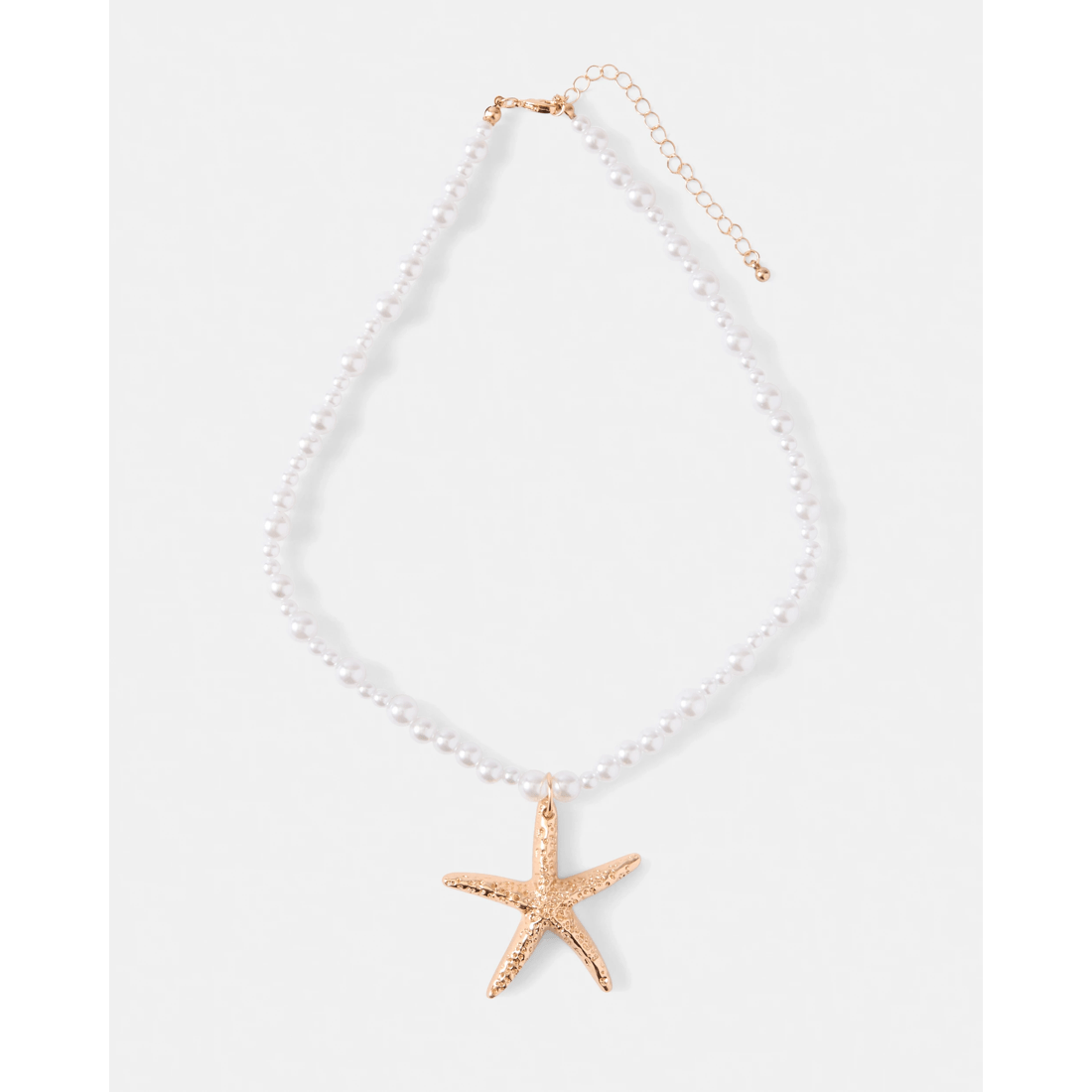 2 Starfish Faux Pearl Necklace - Gold Tone, 2 of 7