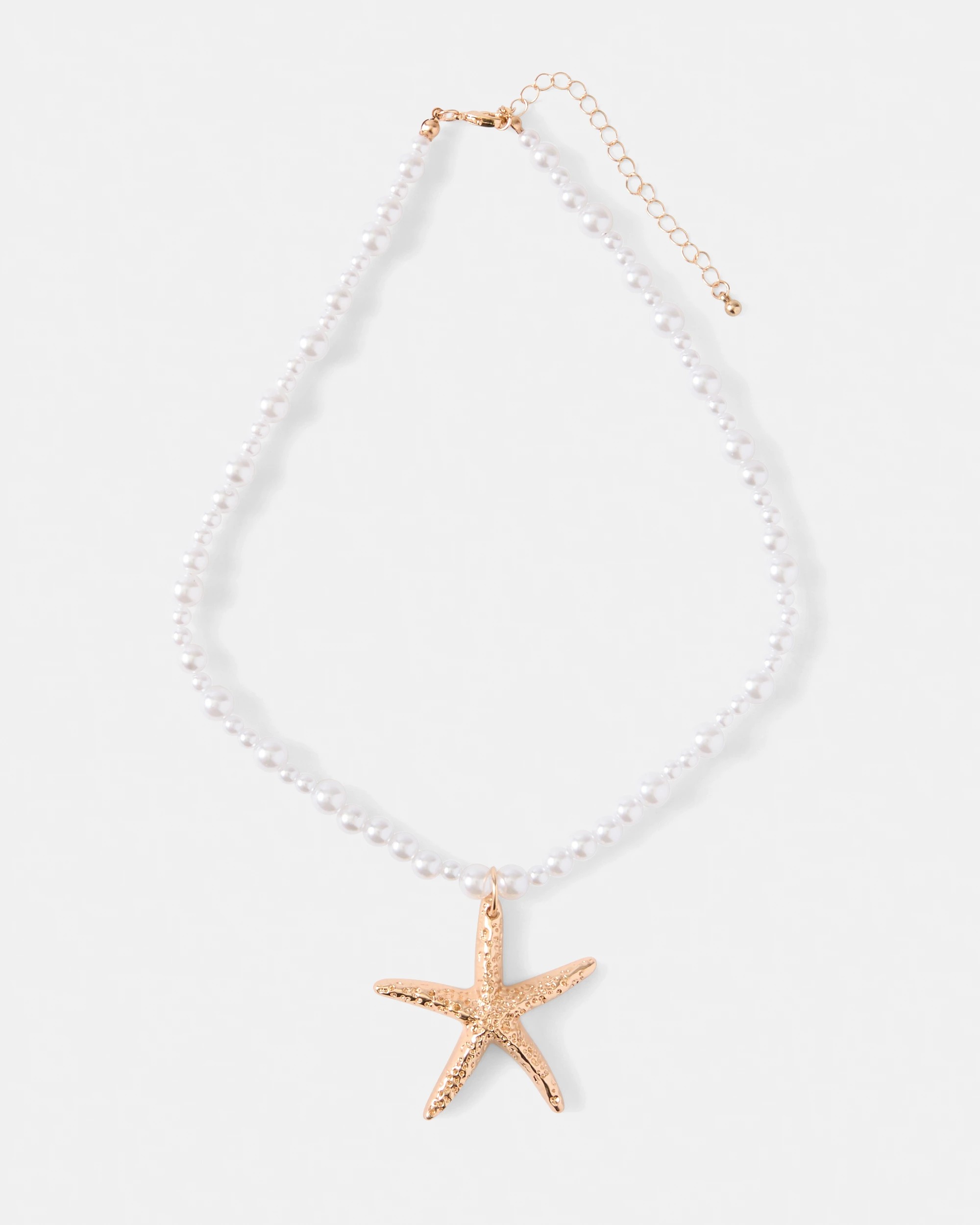 2 Starfish Faux Pearl Necklace - Gold Tone, 2 of 7