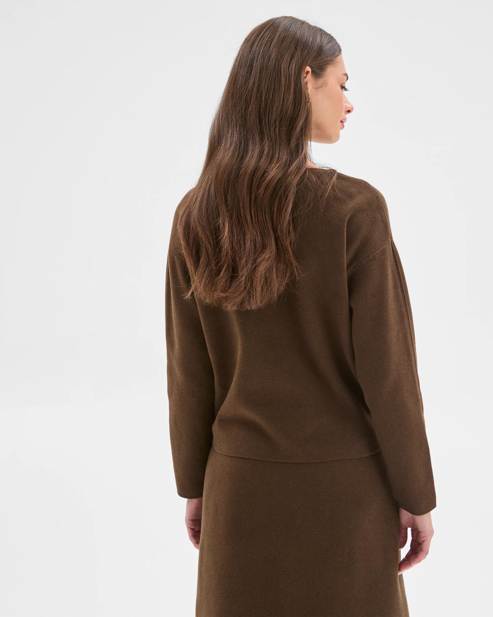 8 Target Petites Australian Cotton Blend Polished V-Neck Jumper OLIVE, 8 of 8