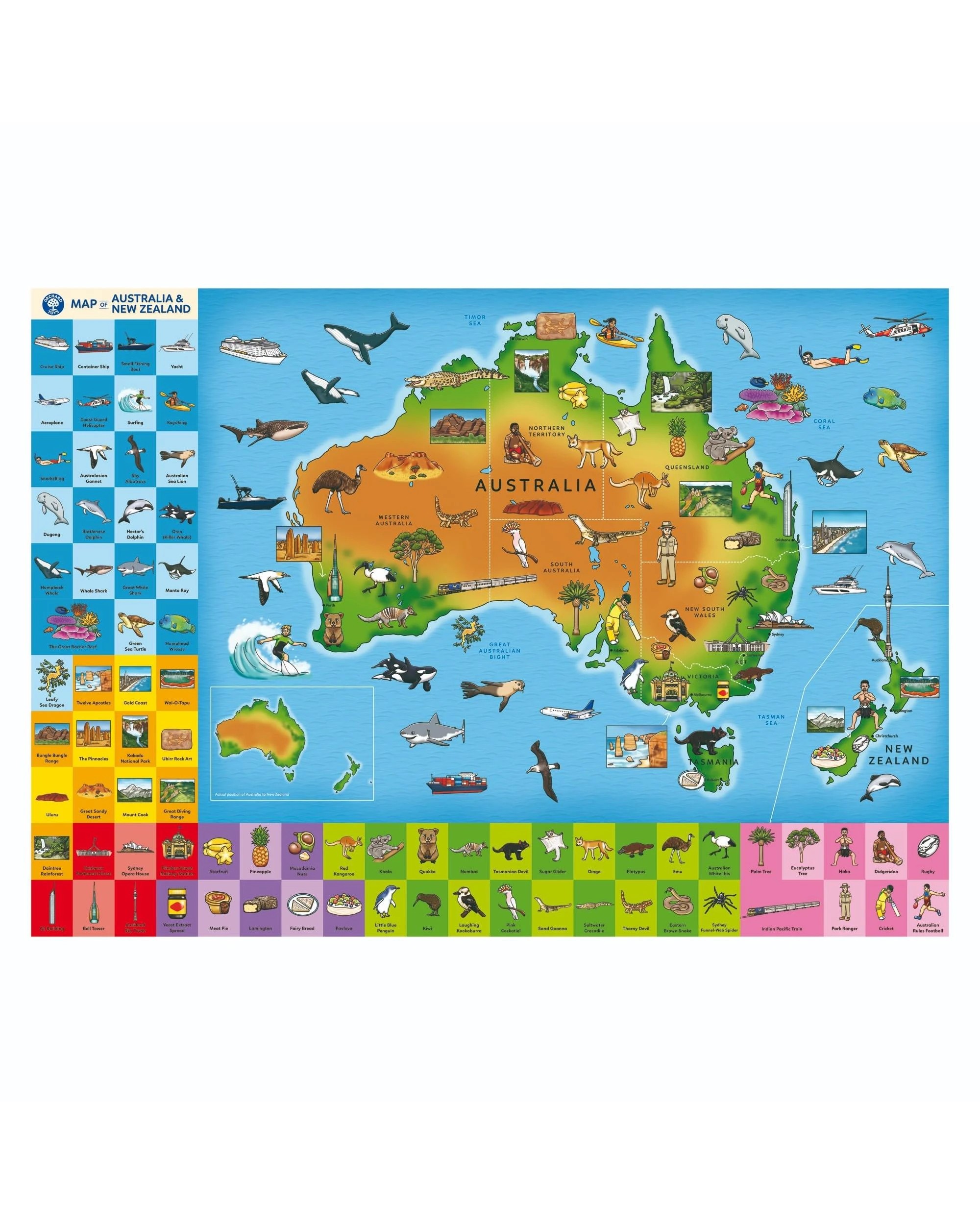 6 Orchard Toys Map of Australia and New Zealand 150 Piece Jigsaw Puzzle, 6 of 7