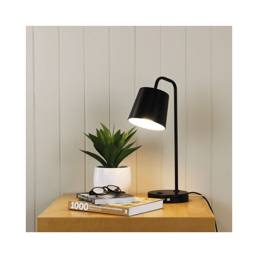 2 HENK Black Metal Desk Lamp with Built-in USB Charging Socket, E14 (Bulb Not Included)
 - black, 2 of 2