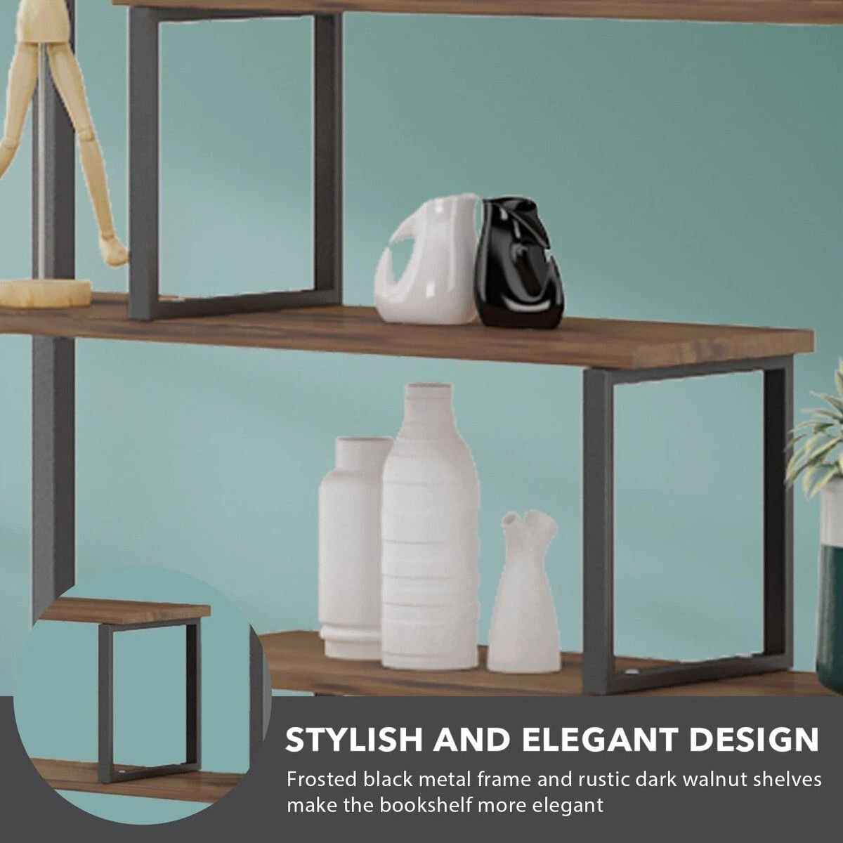 4 LUXSUITE 7-tier Bookshelf Bookcase Storage Display Rack, 4 of 8