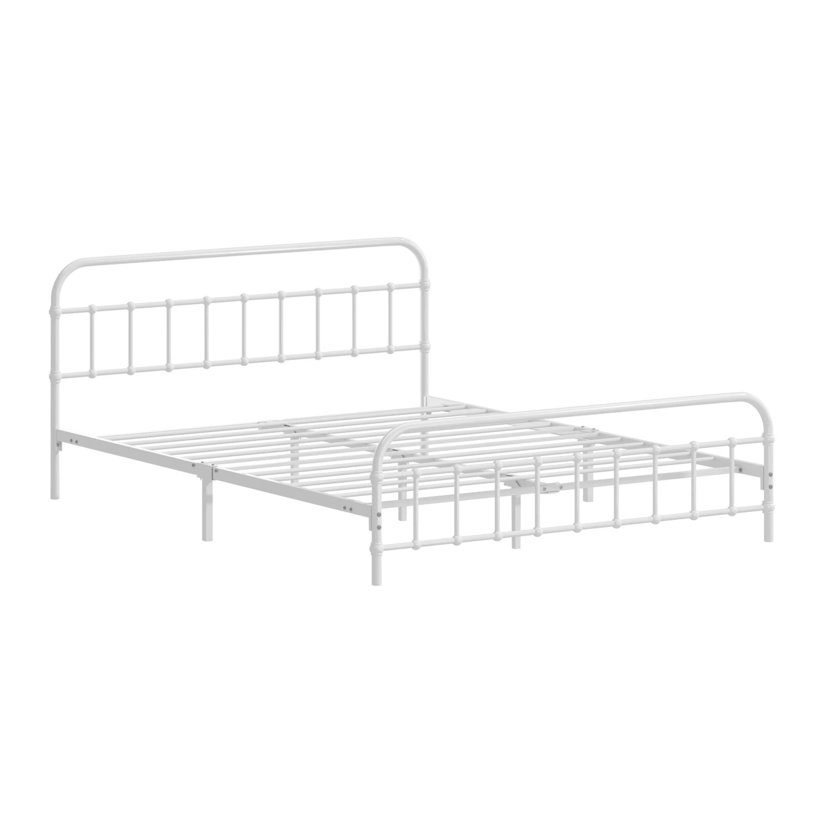 5 Oikiture Bed Frame Metal Bed Base Queen Size Bed Platform
 - White, 5 of 9