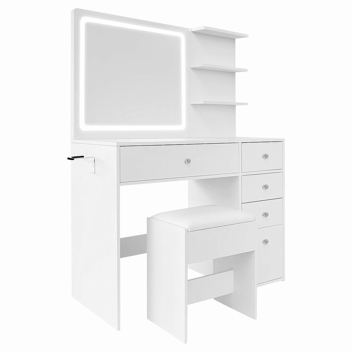 4 Ausway Dressing Table Stool Set Vanity Dresser Makeup Desk LED Lighted Mirror, 4 of 4