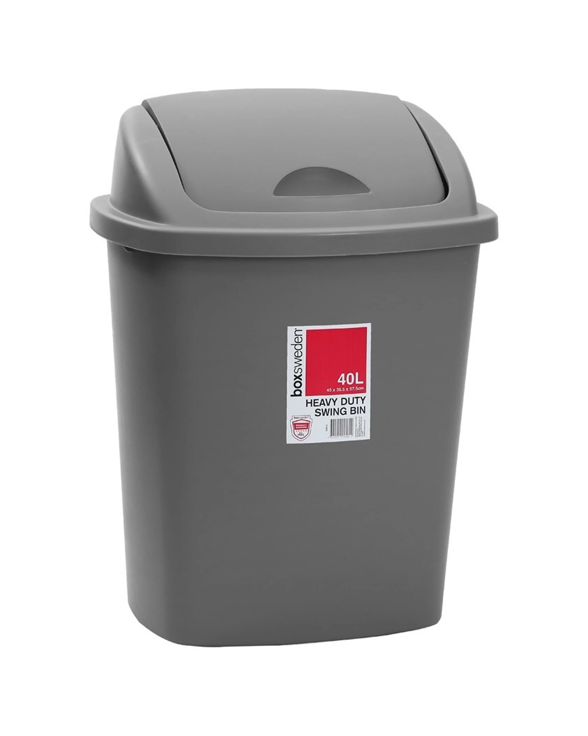 2 Boxsweden 40l Swing Lid Trash Bin 44x35.5cm Heavy Duty Garbage Can - Assorted, 2 of 5