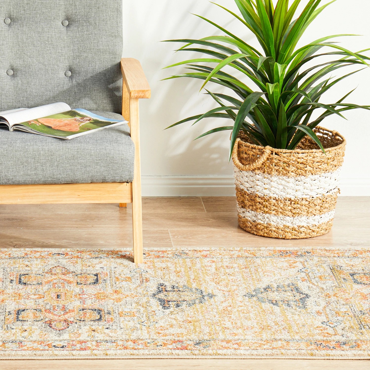3 Common Ground Rugs Eterna 850 500x80cm - Extra Large Runner Power Loomed Pet Friendly Rug - Beige, 3 of 9