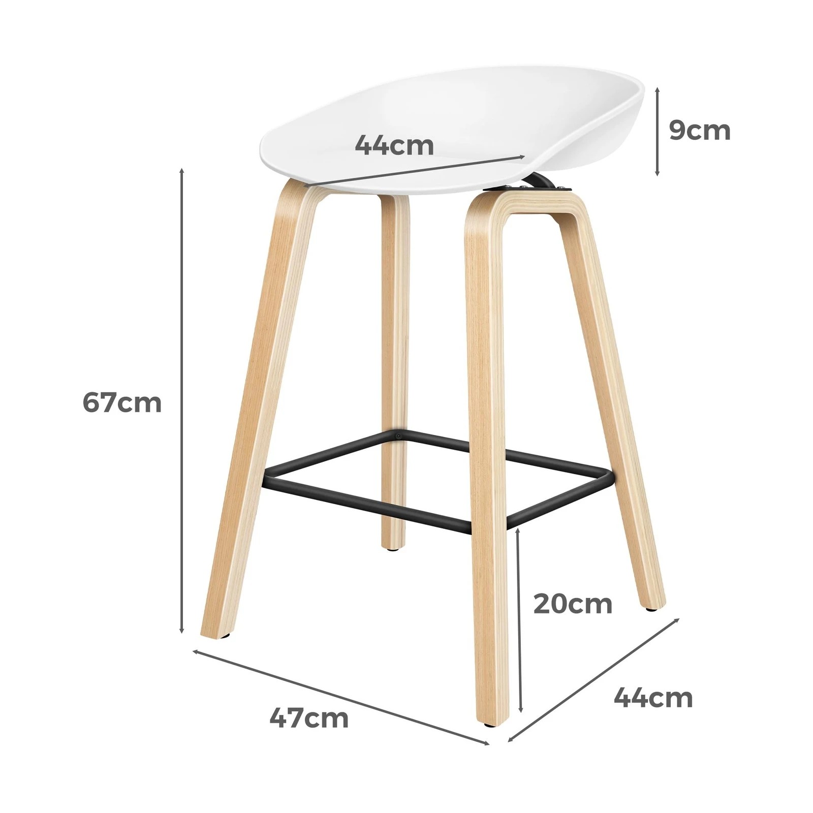 5 Alfordson 4x Kitchen Bar Stools Counter Wooden Chairs - White, 5 of 7