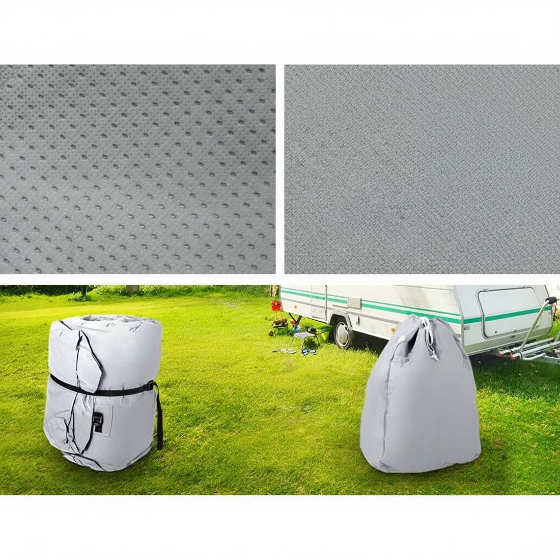 2 Weisshorn 20-22ft Caravan Cover Campervan 4 Layer Heavy Duty UV Carry bag - Grey, 2 of 6