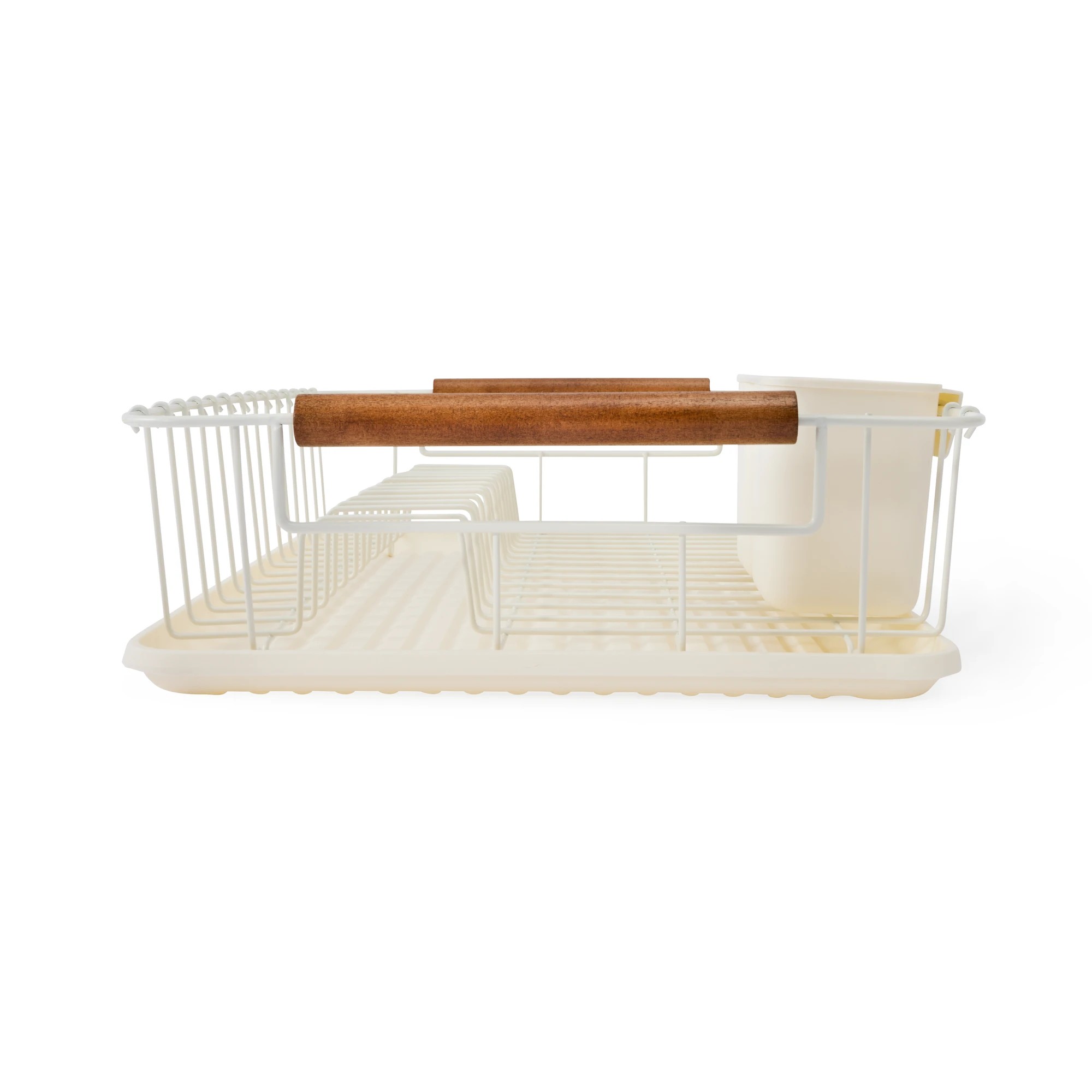 4 Off White Acacia Handle Dish Rack - Anko - White, 4 of 7