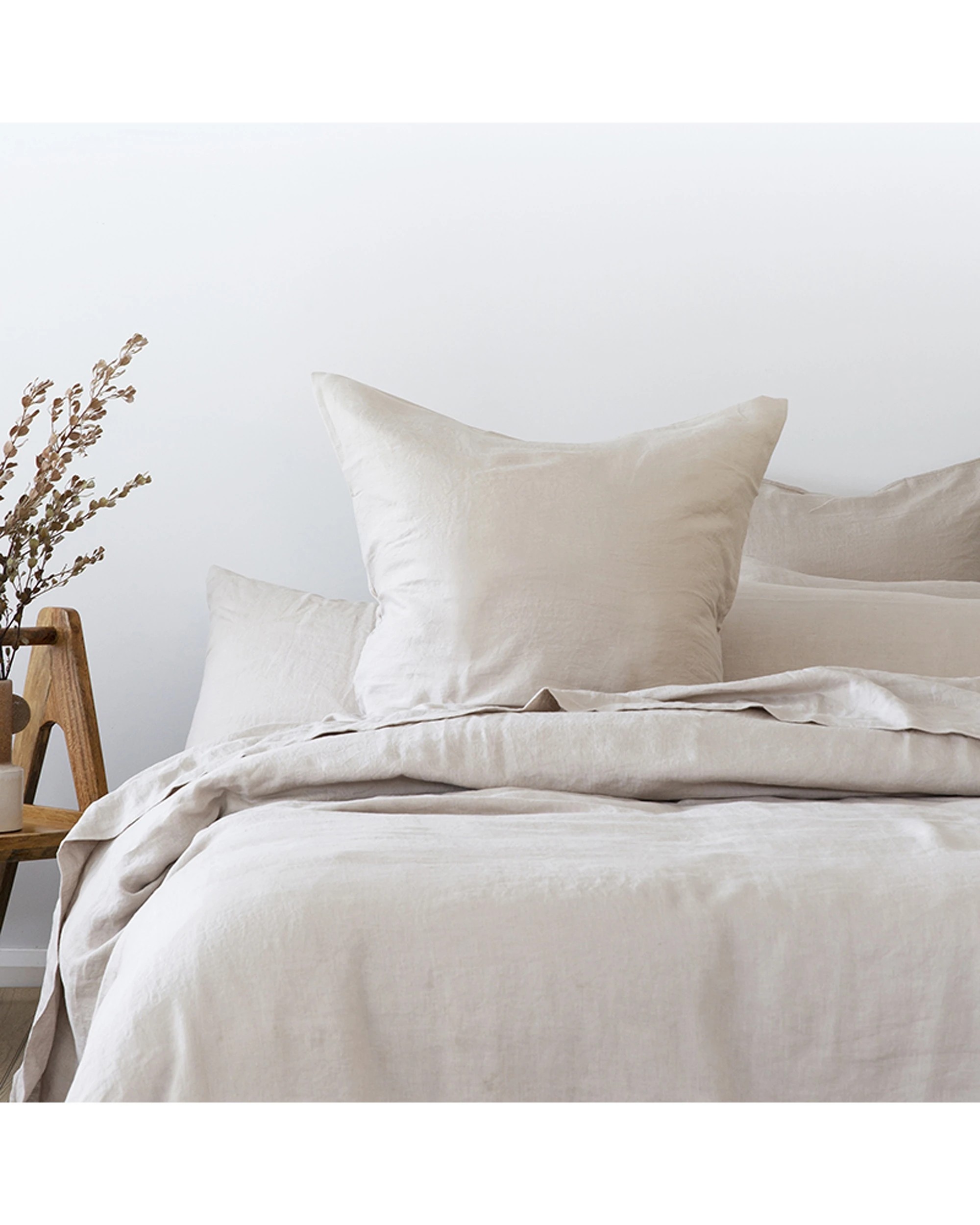 2 Bambury Home Living Decorative Linen Euro Pillowcase Pebble Woven - Beige, 2 of 2