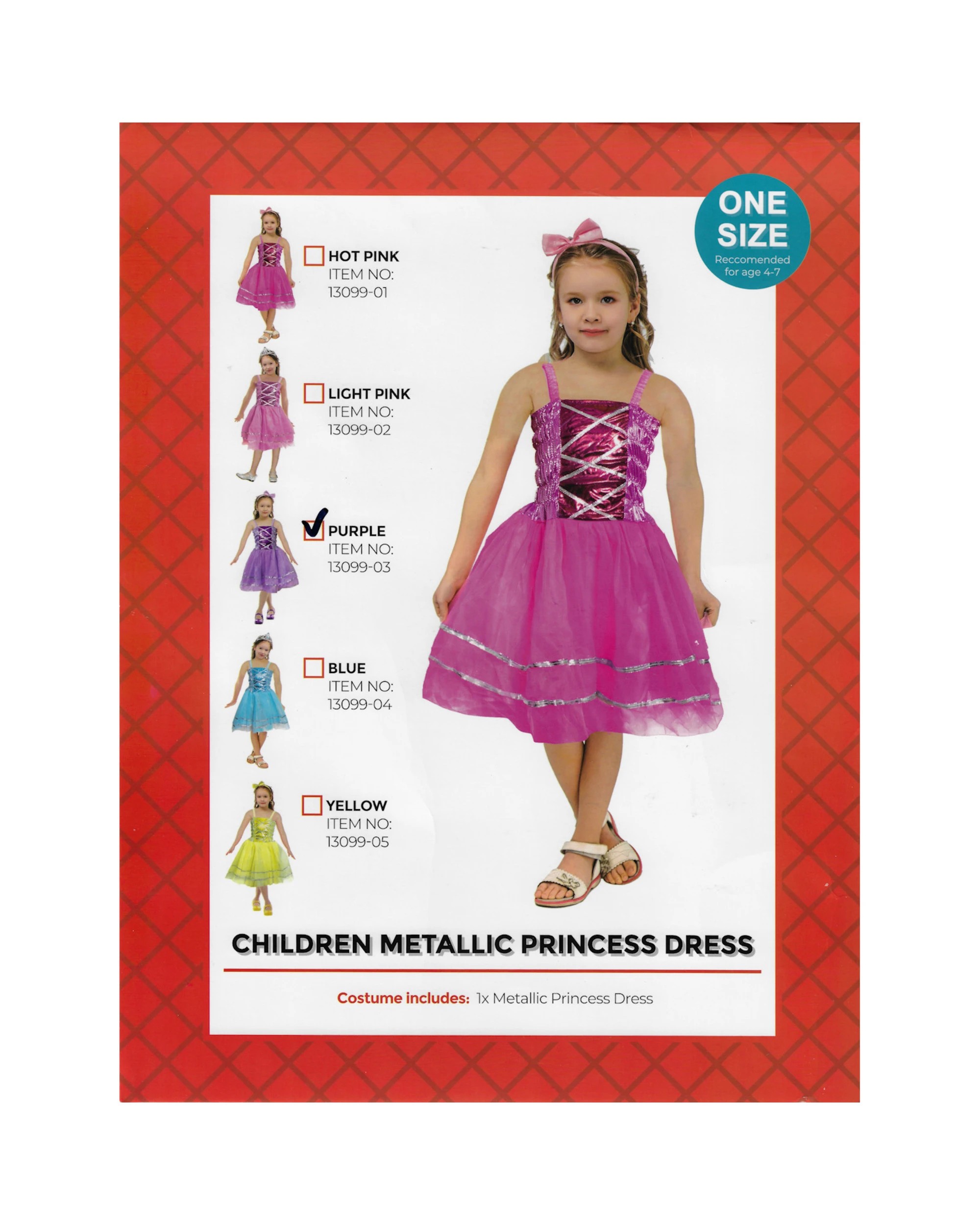 2 JD Party Kids Princess Dress Fitted Bodice Flared Skirt Costume - Purple, 2 of 3