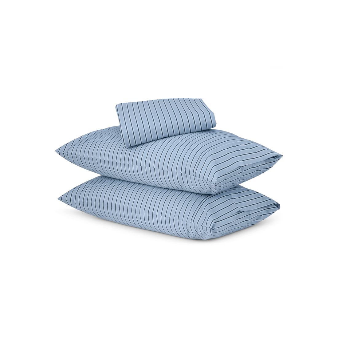 1 250 Thread Count Stripe Cotton Sheet Set - Double Bed, Blue, 1 of 7