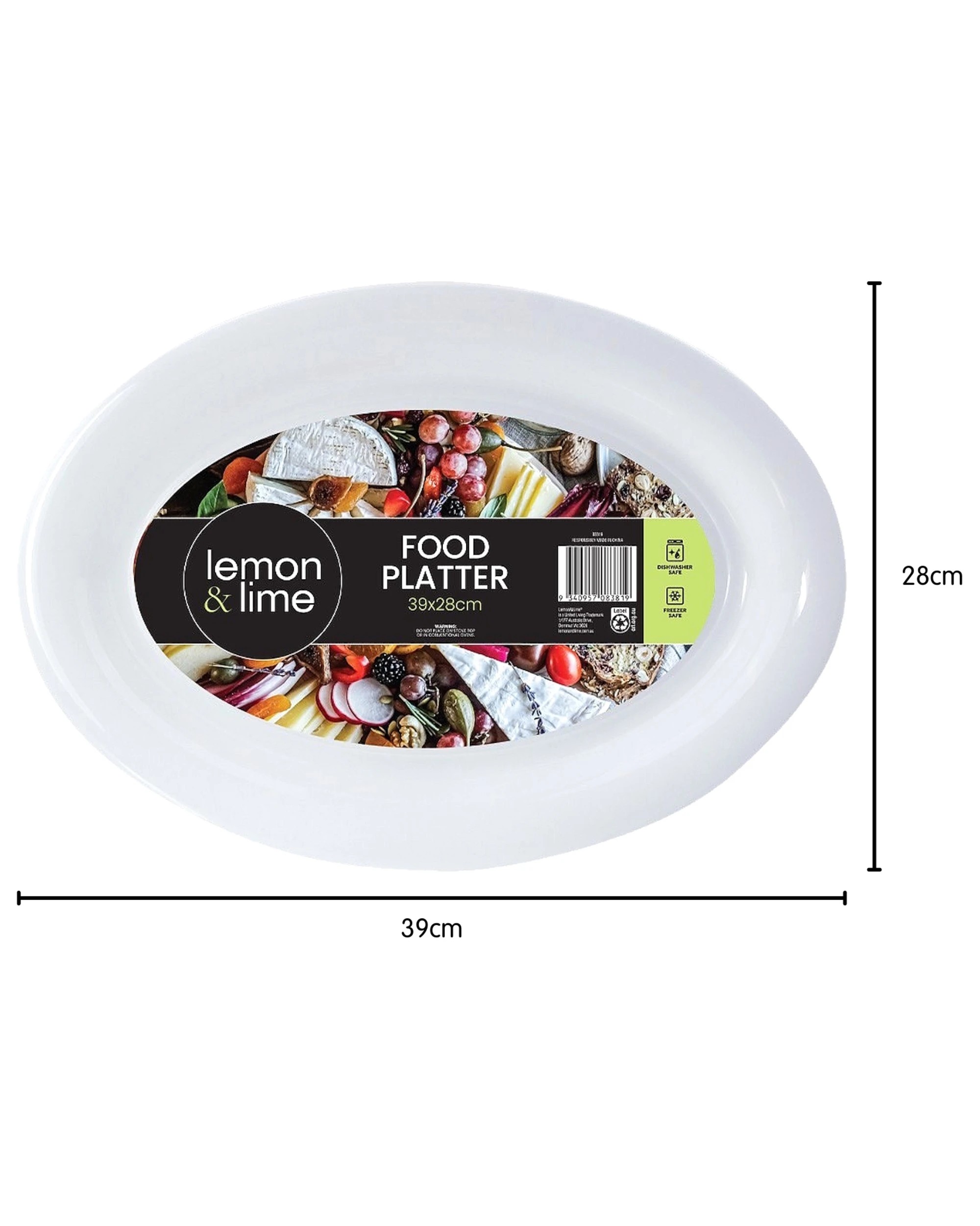 3 United Living Plastic Oval Serving Platter 39cm - White, 3 of 3