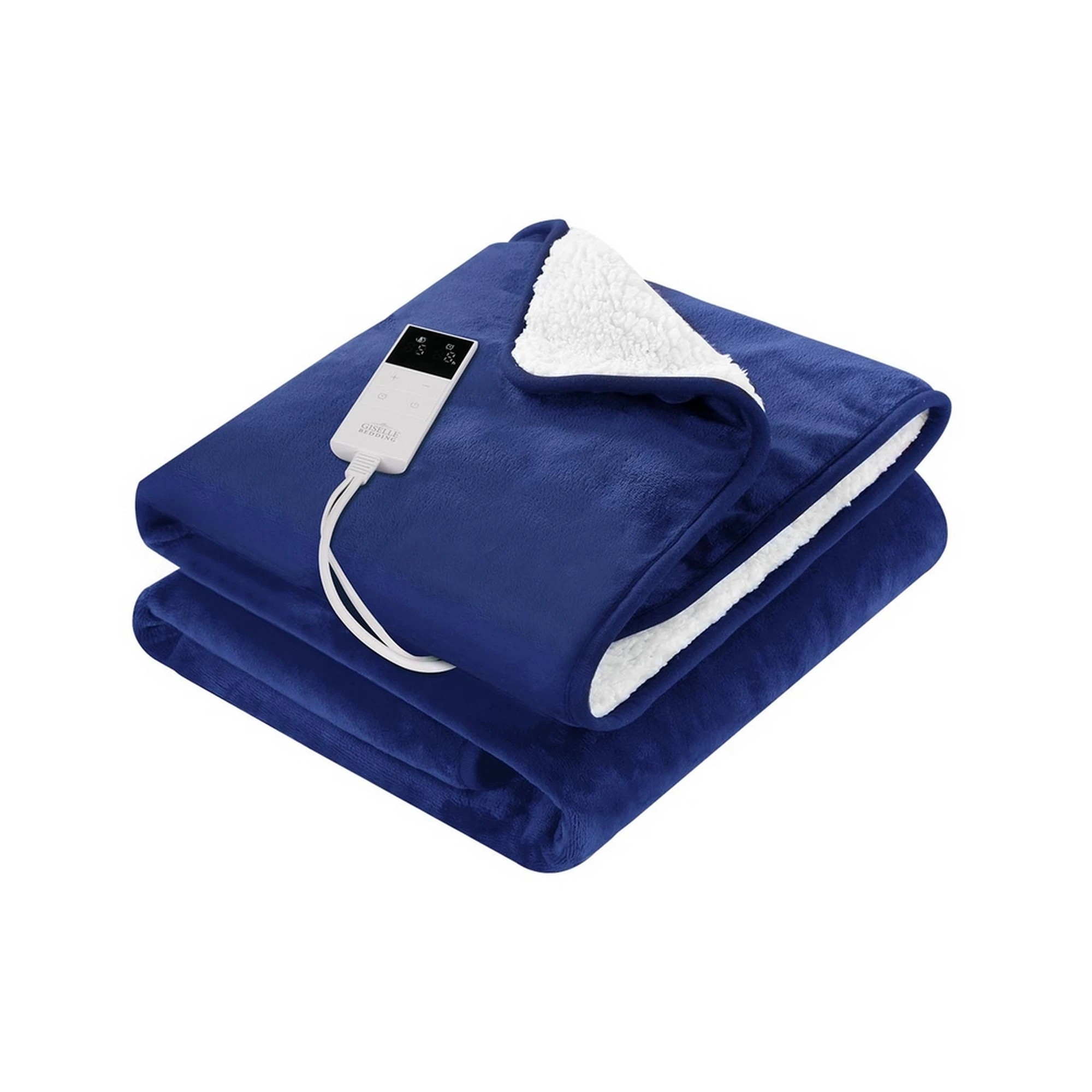 1 Giselle Electric Throw Rug Heated Blanket Double Sided - Blue, 1 of 8