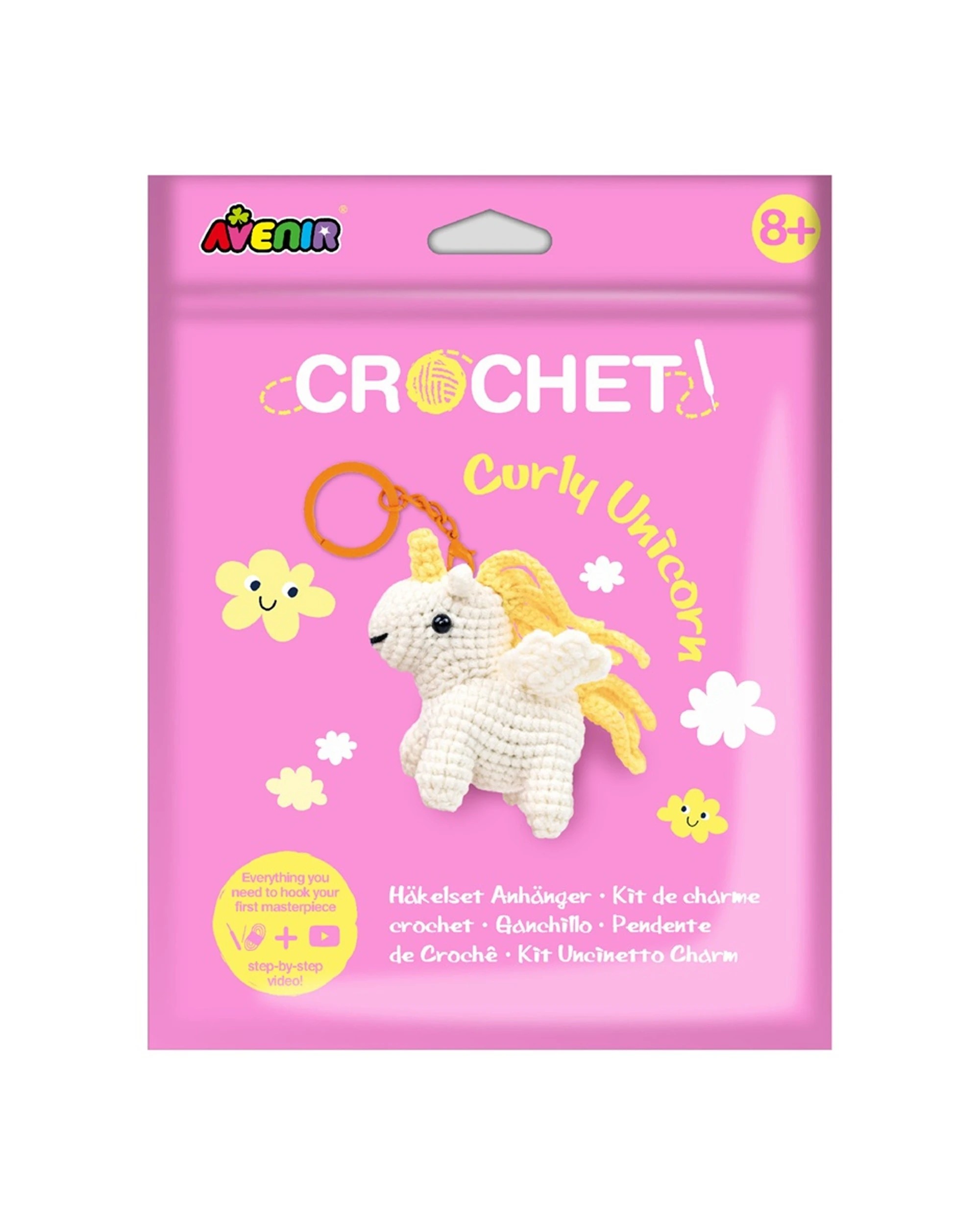 1 Avenir Crochet Keychain Kit Curly Unicorn Kids Craft Activity Set - Multi, 1 of 2