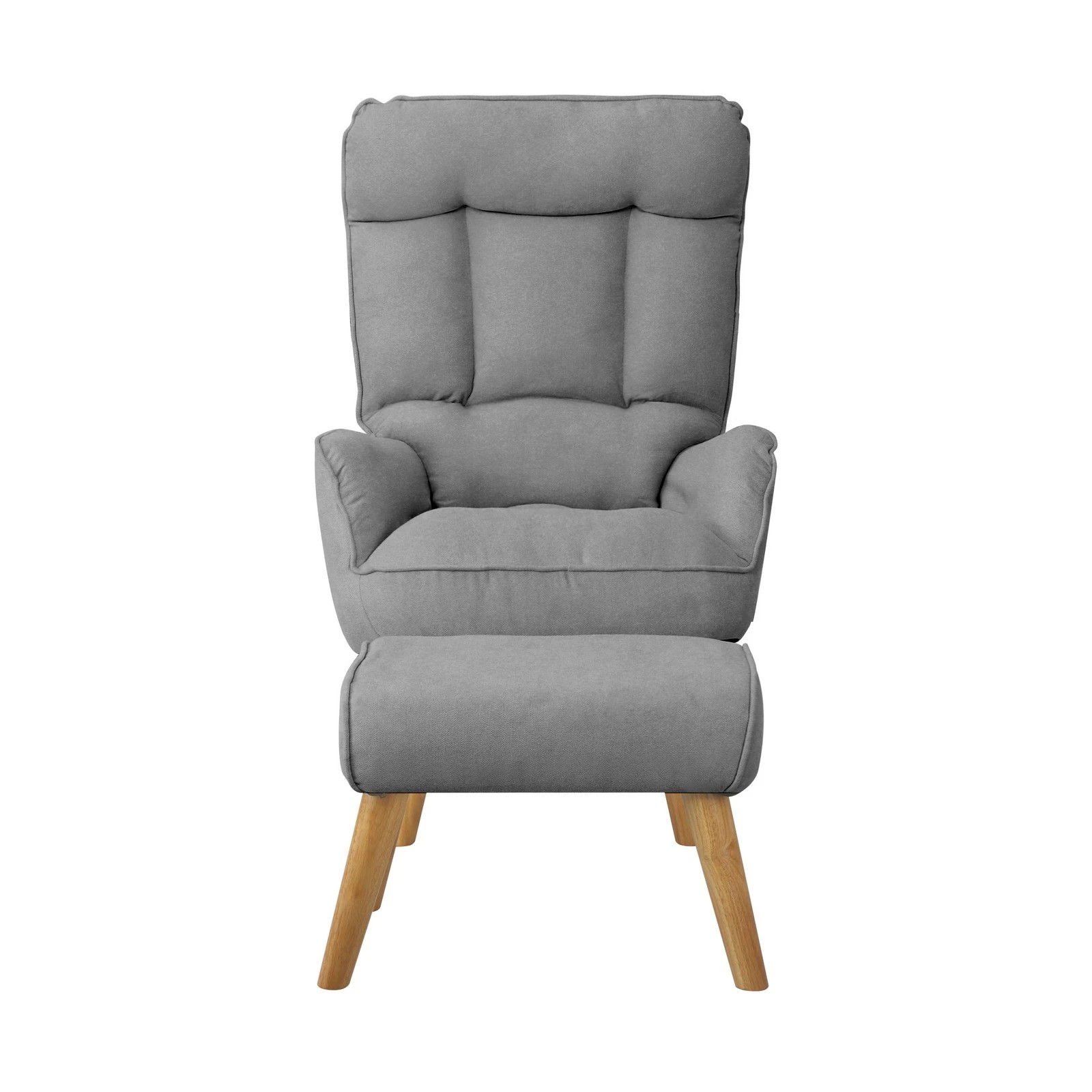 7 Oikiture Swivel Recliner Armchair Lounge Ottoman Accent Chair With Stool
 - Grey, 7 of 9