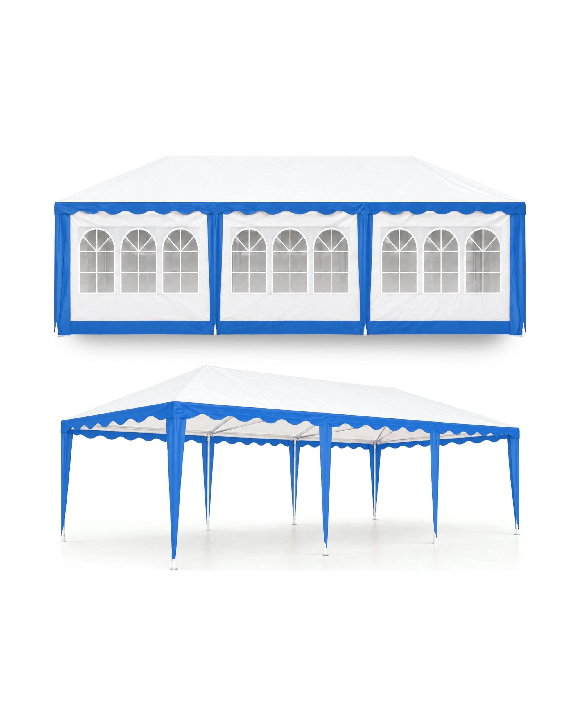 8 Wallaroo Large 4m x 8m Gazebo Party Wedding Tent Outdoor Event Marquee Canopy - Blue, 8 of 10