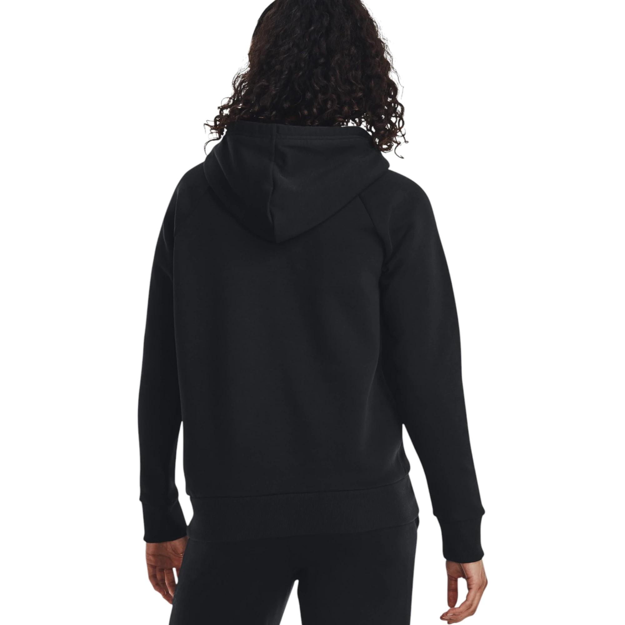 5 Under Armour Womens Rival Fleece Black/ White Big Logo Hoodie BLACK, 5 of 6