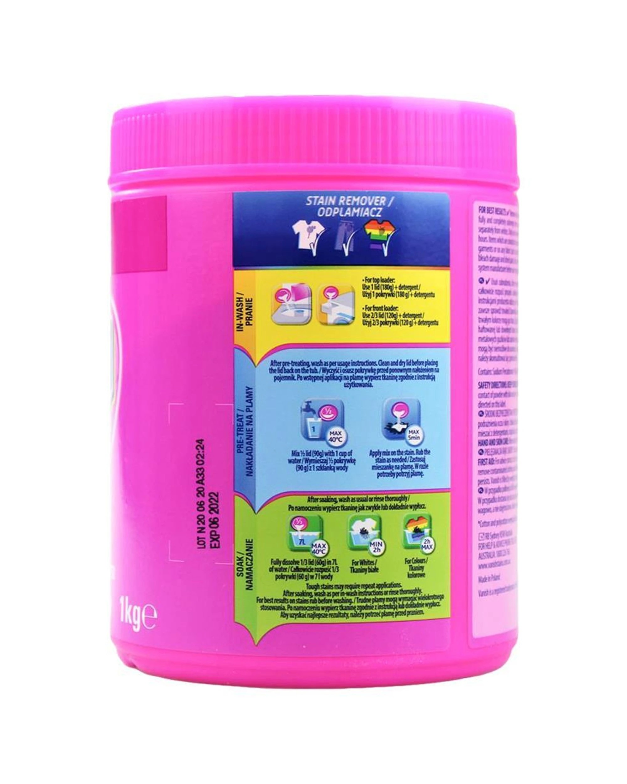 3 Vanish 6PK Laundry Detergent Powder Fabric Stain Remover 1kg - Pink, 3 of 4