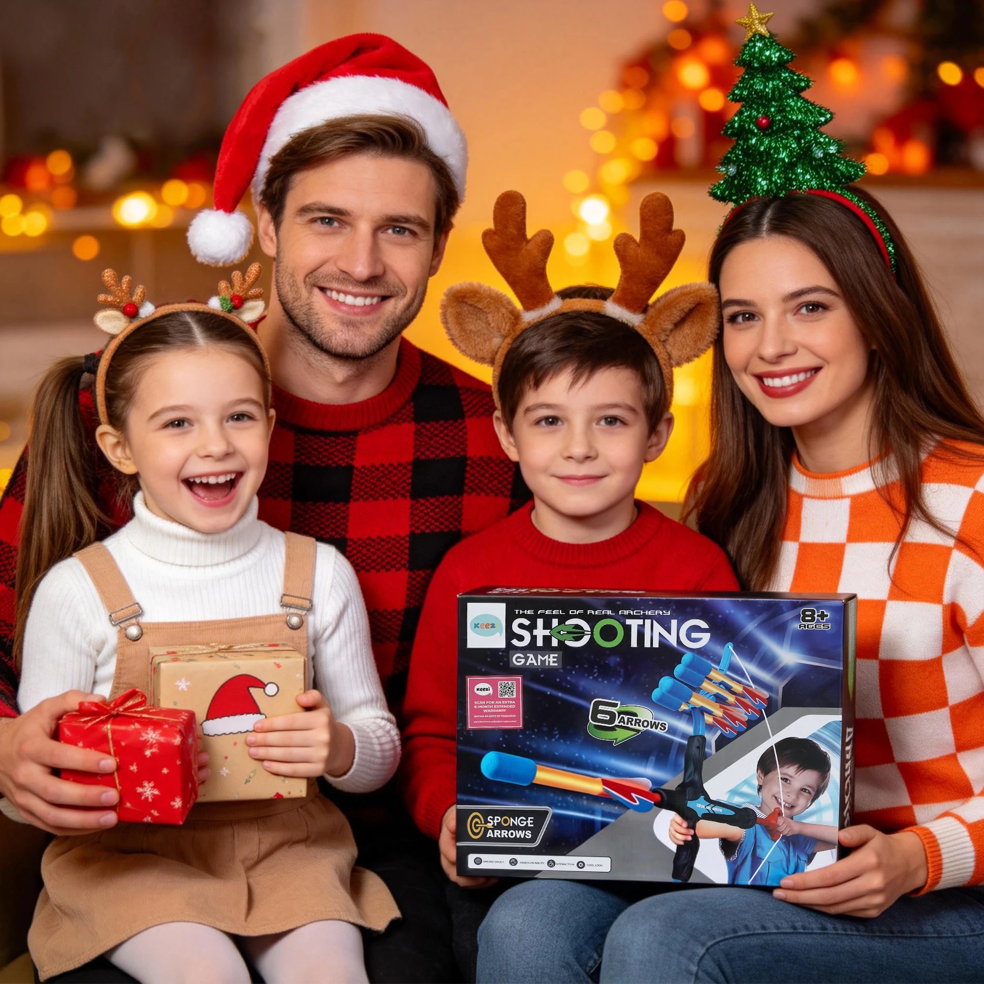 8 Keezi Kids Bow and Arrow Set Outdoor Sport Game Archery Toys 6 Arrows Children Gifts - Blue, 8 of 9