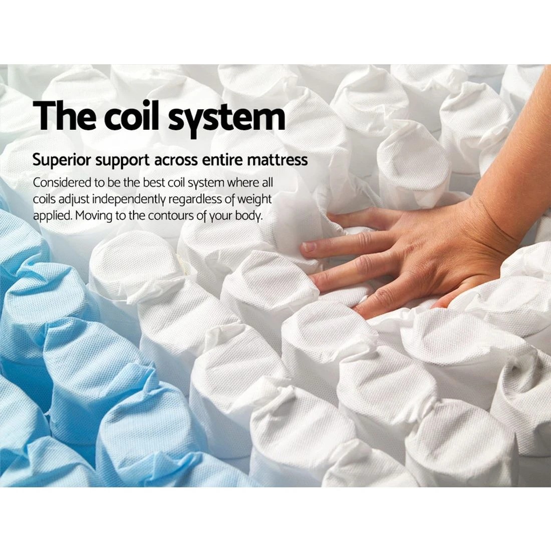 6 Giselle Bedding 21cm Mattress Tight Top Queen - Queen Bed - White, 6 of 8