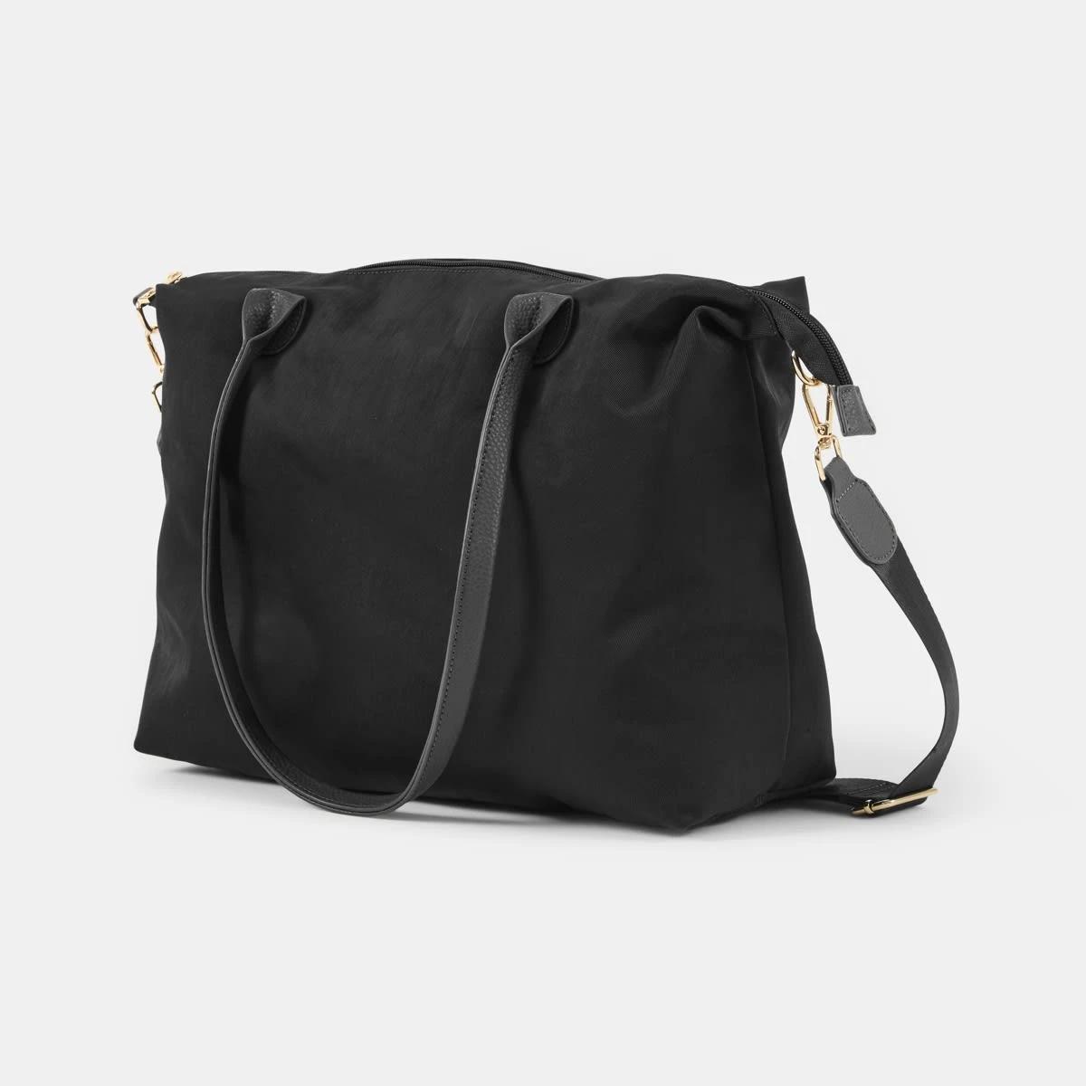 2 Woven Nylon Tote Bag Black, 2 of 5