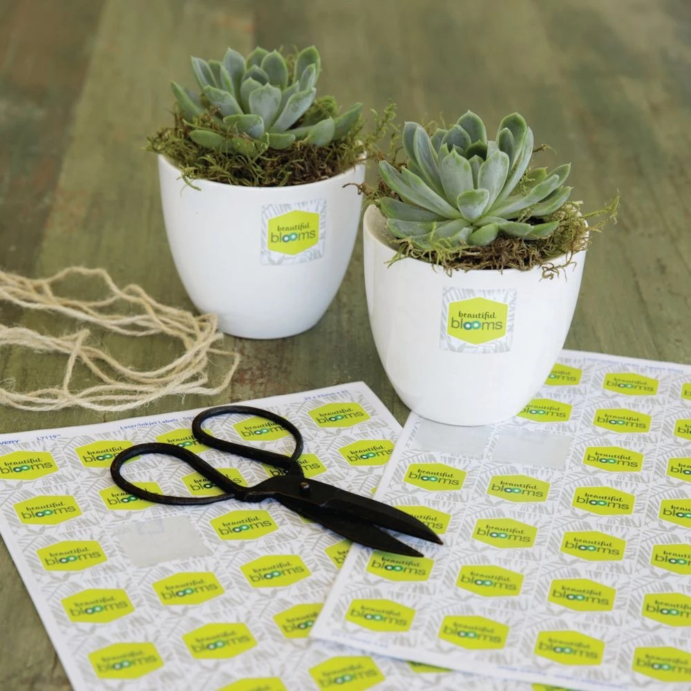 5 Avery 35UP Inkjet Laser Square Labels Gloss White 10 Sheets, 5 of 6