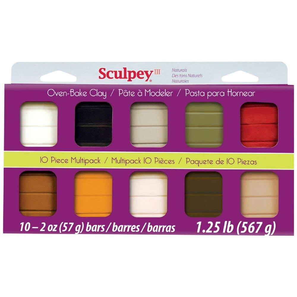 1 Sculpey III Modelling Clay Naturals 10 Pack, 1 of 3