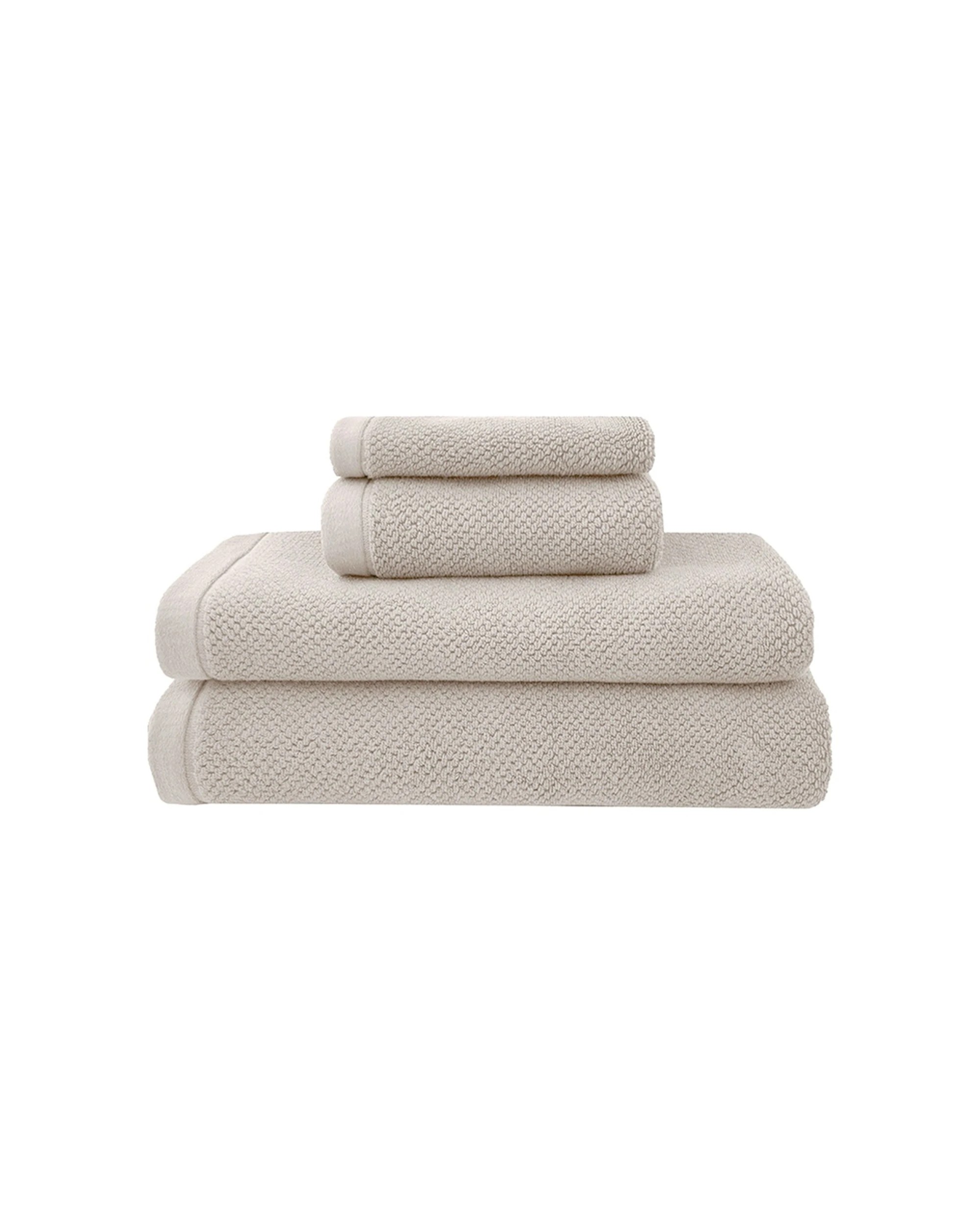 4 Bambury Angove 600gsm Soft Absorbent Cotton Hand Towel Textured 40x70cm Pebble - Beige, 4 of 4