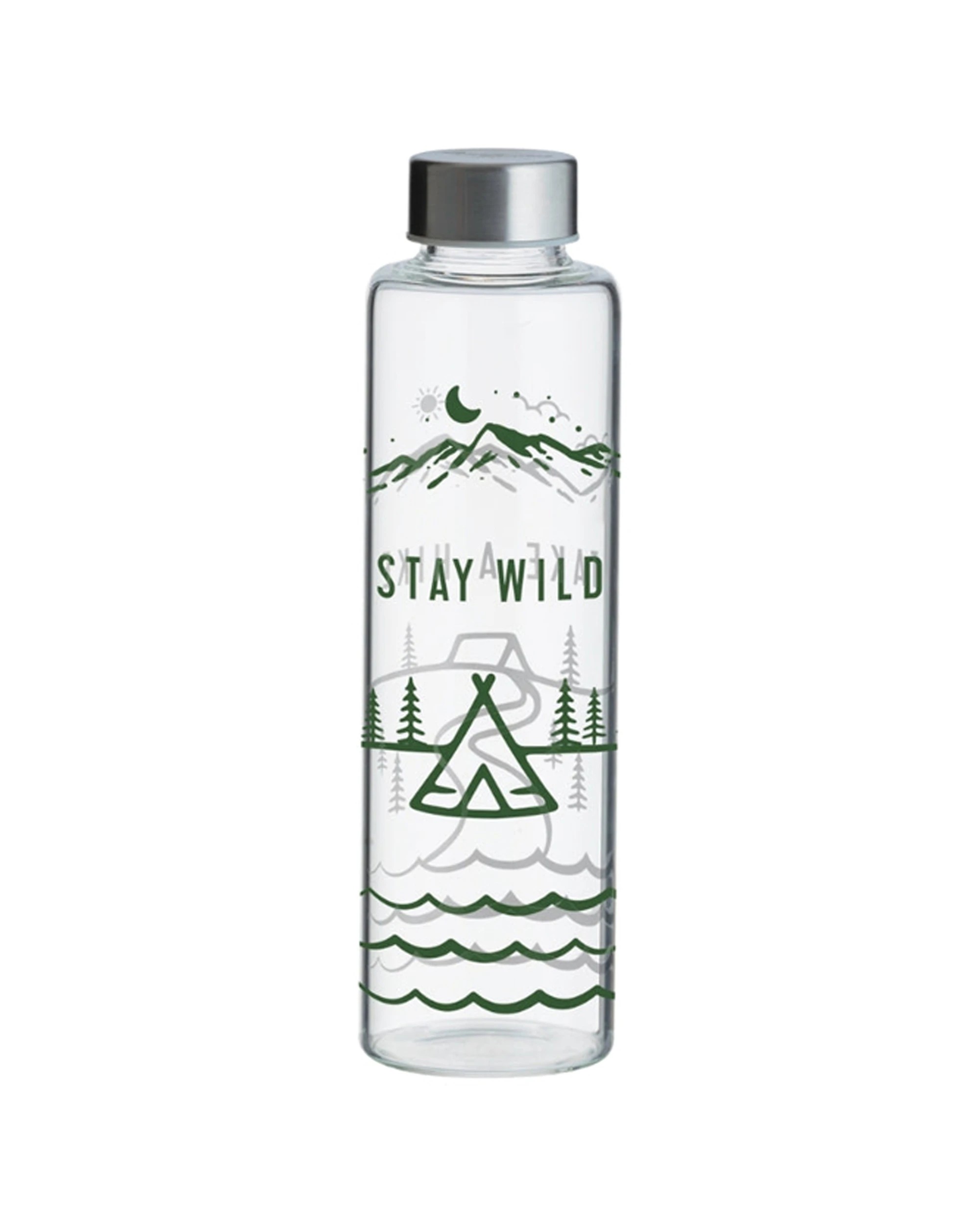 1 Typhoon Stay Wild Borosilicate Glass Reusable Bottle Drinkware 600ml - Clear, 1 of 1