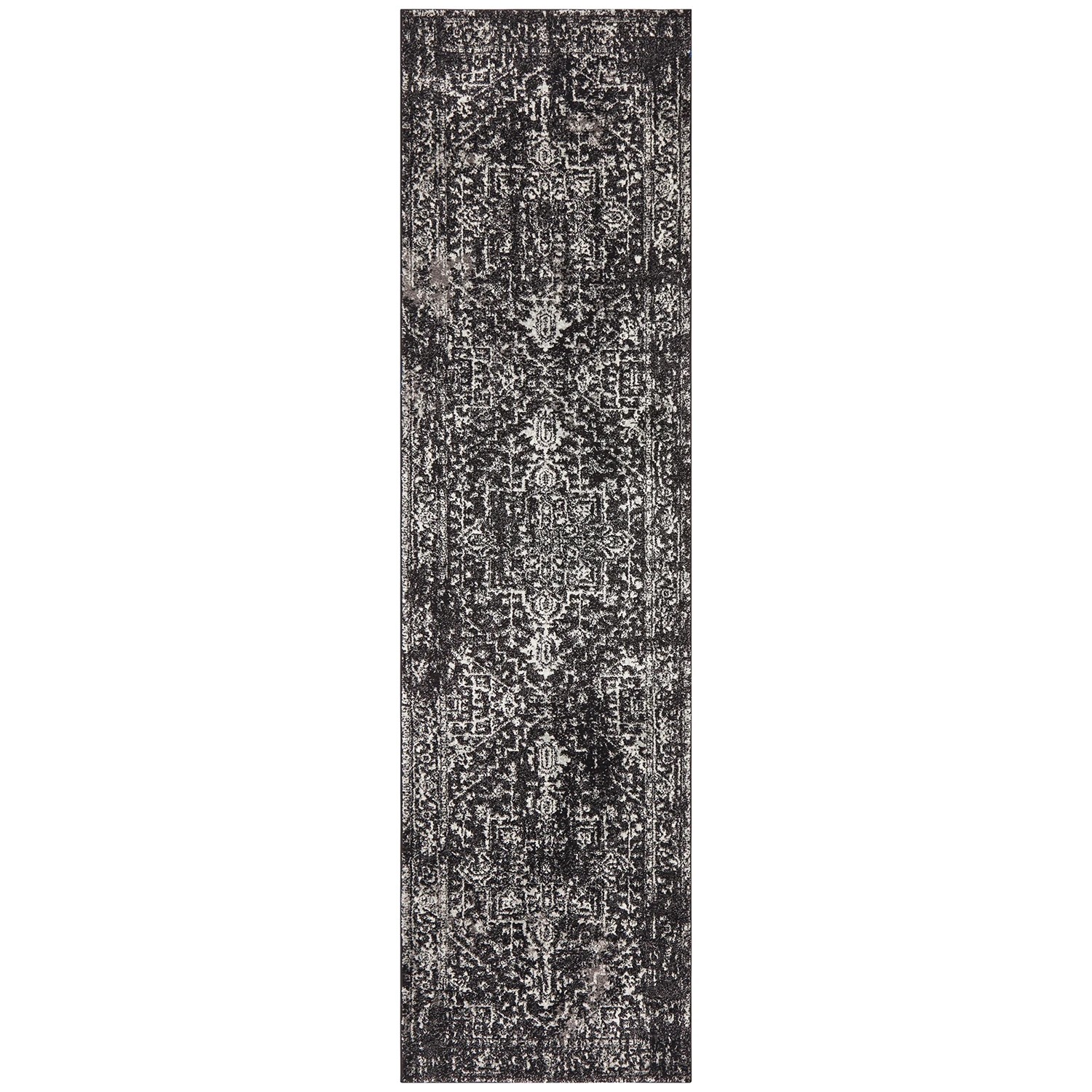 1 Common Ground Rugs Encore 253 500x80cm Runner - Extra Large Pet Friendly Rug - Charcoal, 1 of 7